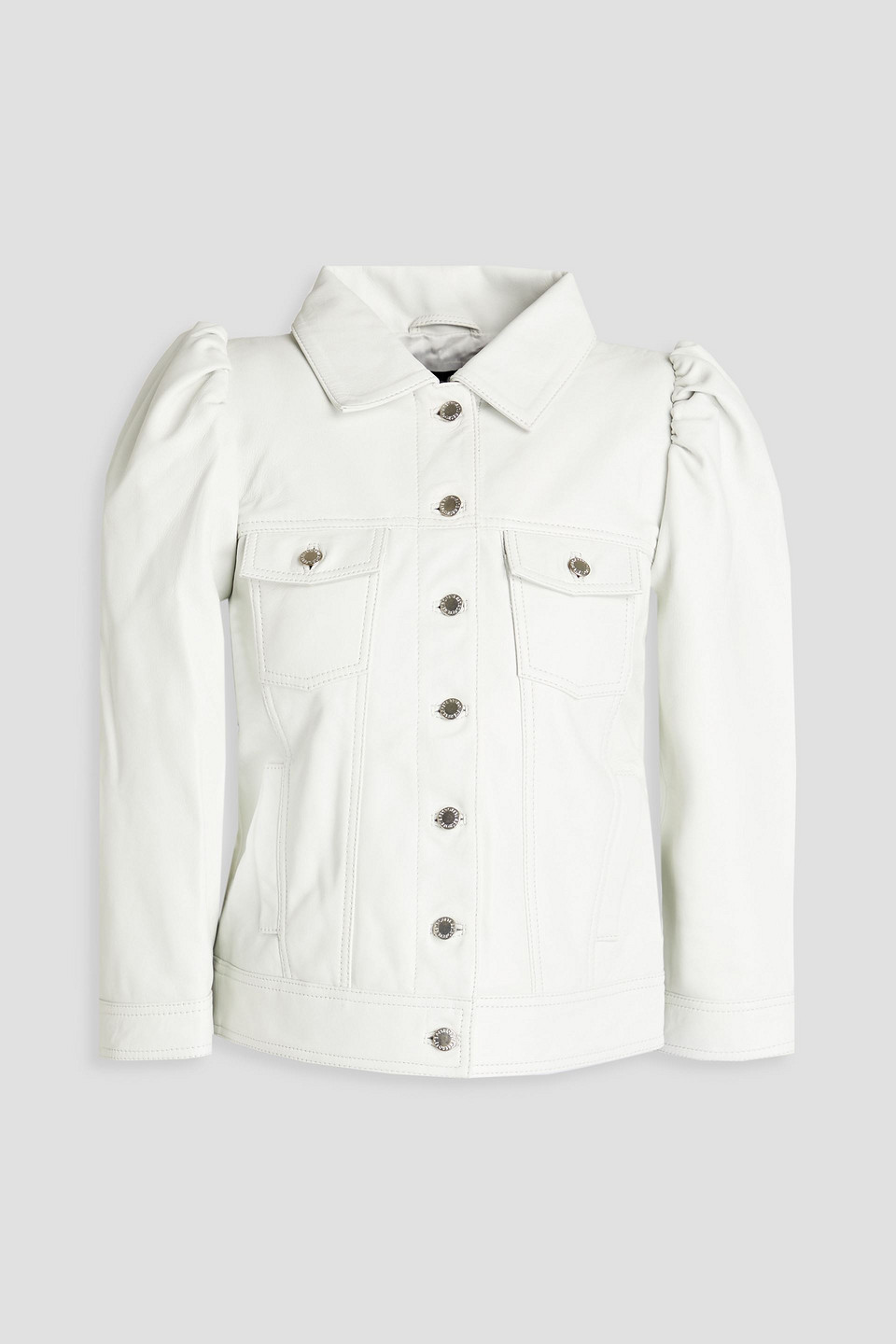 Retroféte Button-up Denim Jacket In White