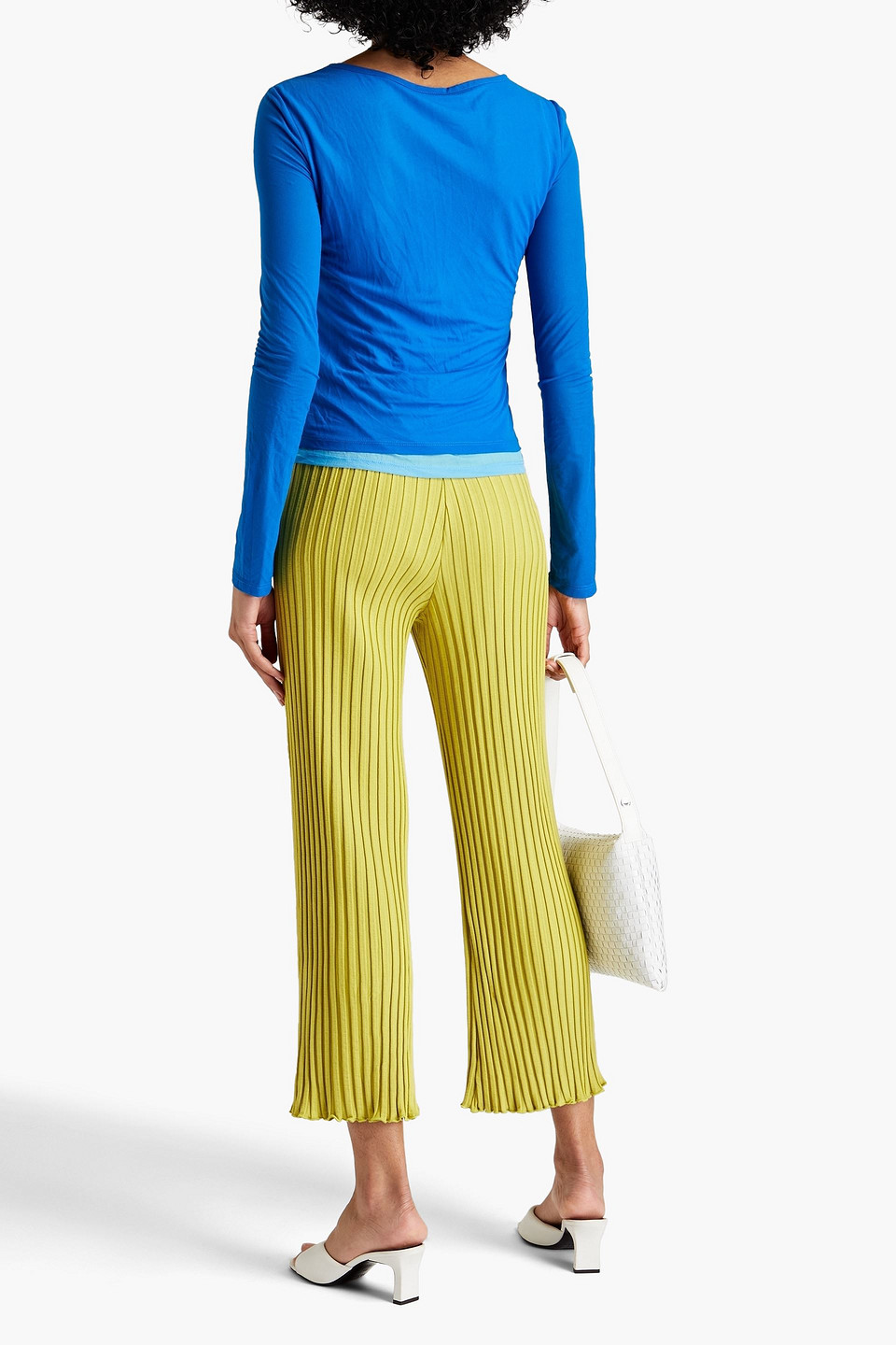 SIMON MILLER RIBBED STRETCH-MICRO MODAL STRAIGHT-LEG PANTS