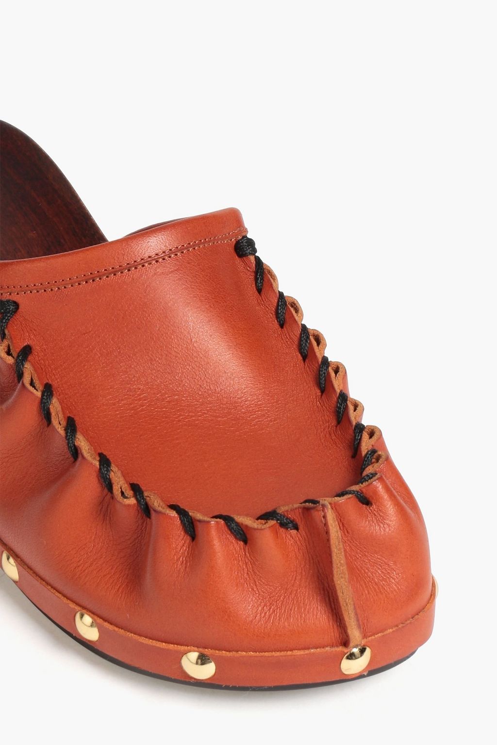 MARNI Studded whipstitched leather mules