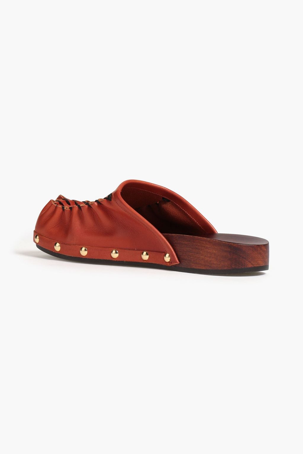 MARNI Studded whipstitched leather mules