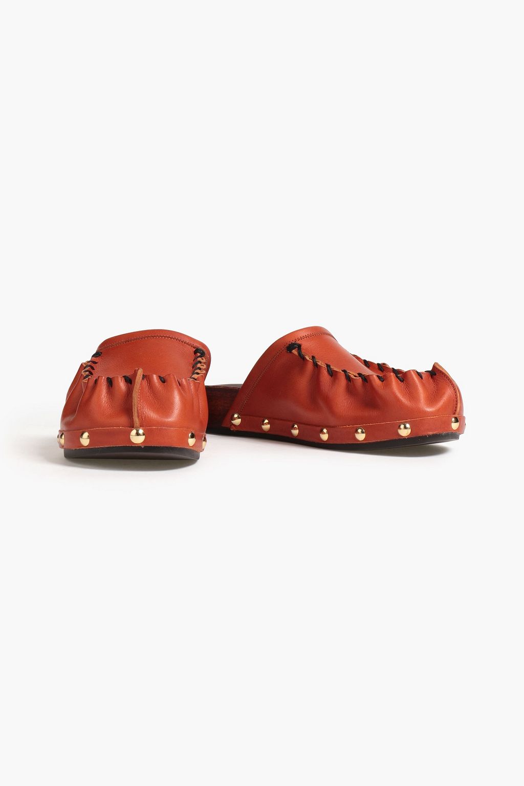 MARNI Studded whipstitched leather mules
