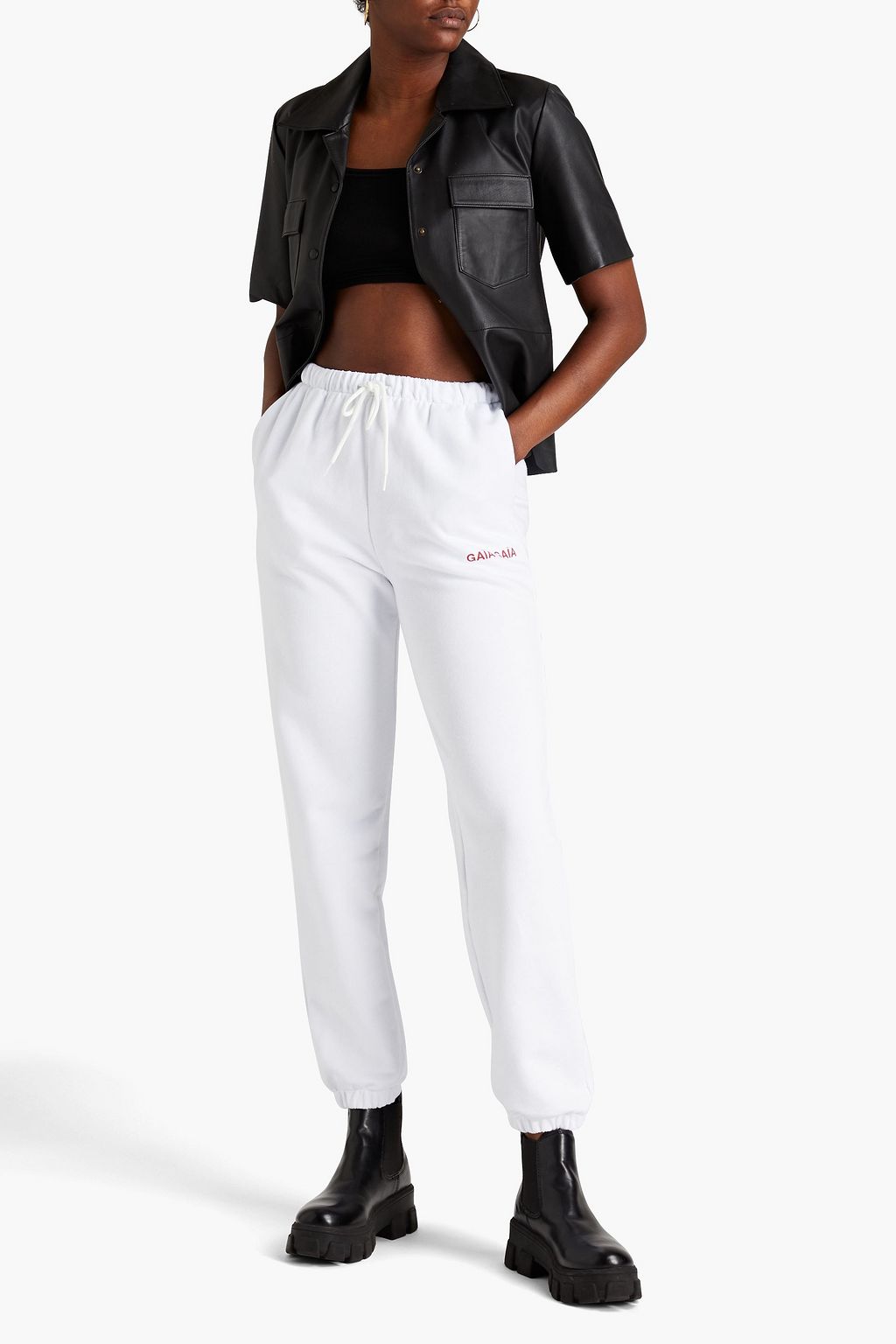 GAÏA GAÏA Track Pants aus Baumwollfrottee mit Print