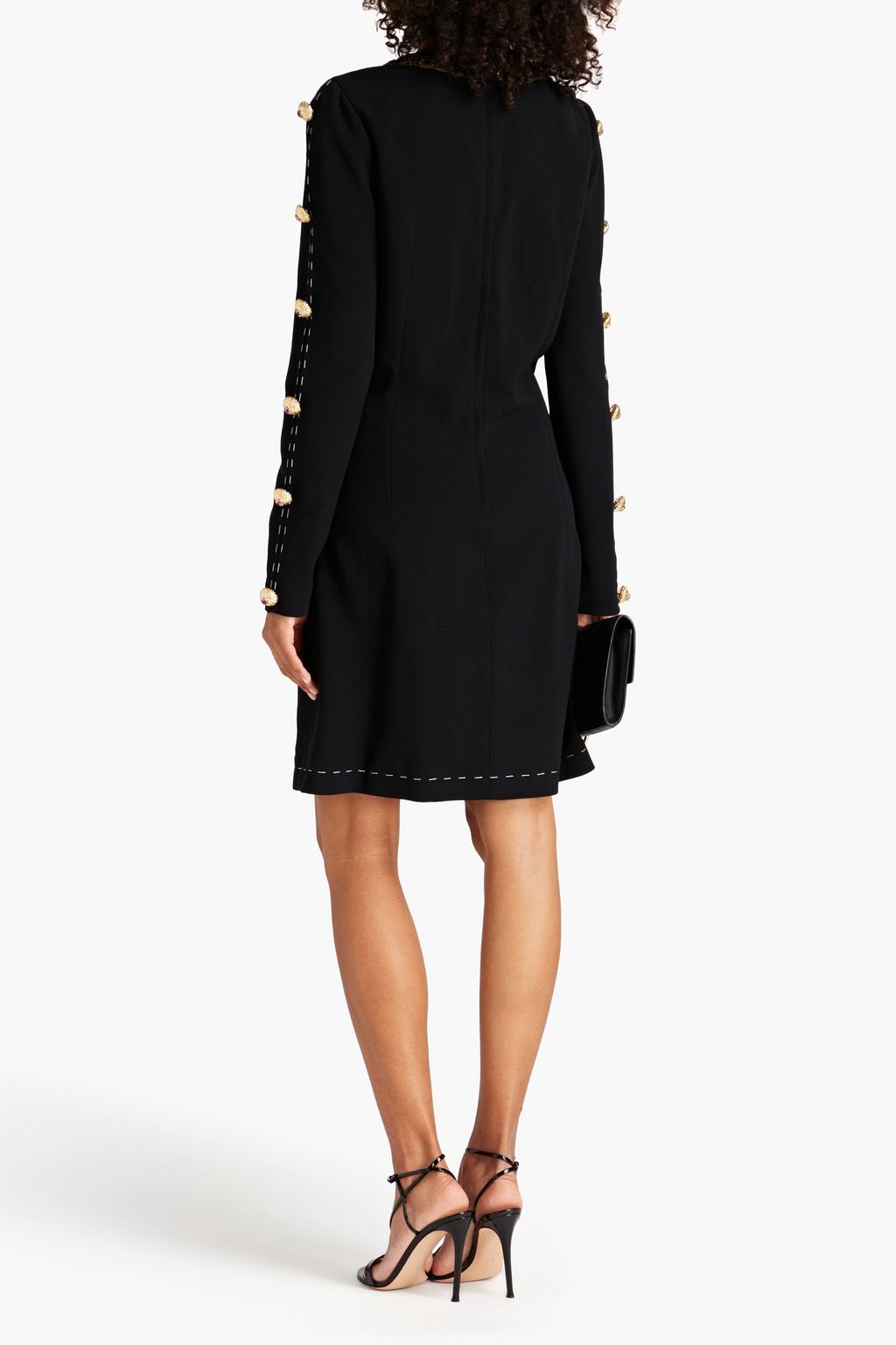 DOLCE&GABBANA Button-embellished crepe dress