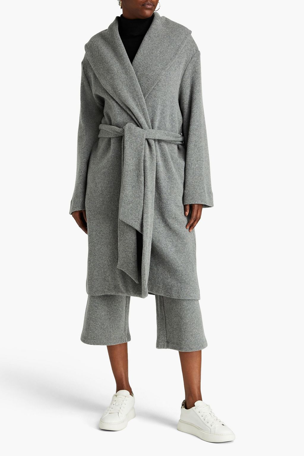 LESET Sienna belted wool-blend cardigan