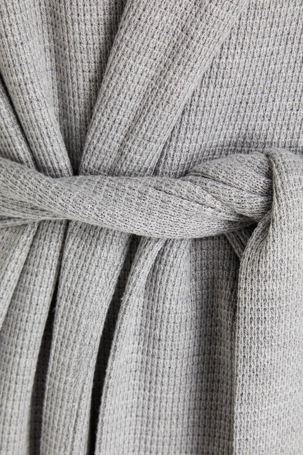 LESET Mélange waffle-knit robe