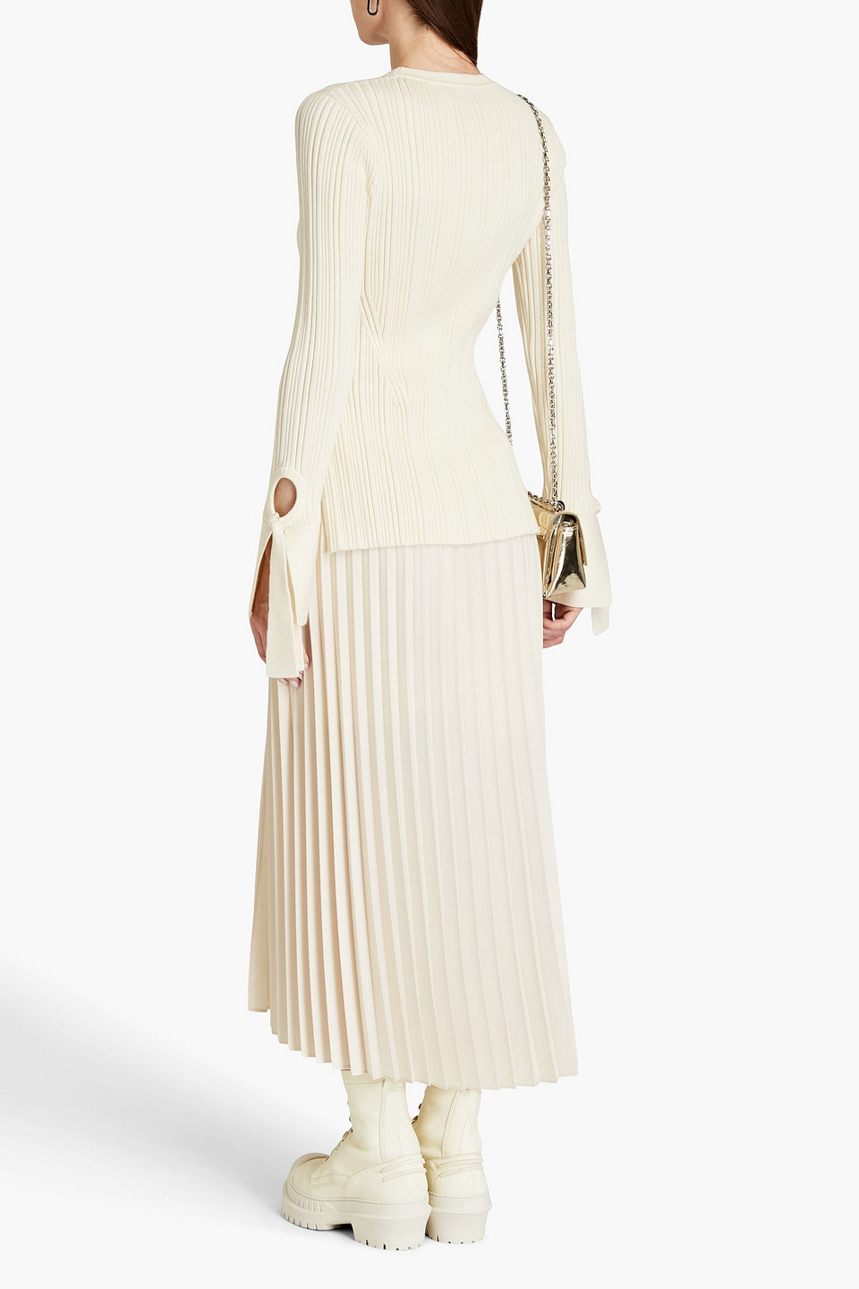  3.1 Phillip Lim - Gerippter Pullover Aus Einer Wollmischung Mit Bindedetail - Weiß - Xs 