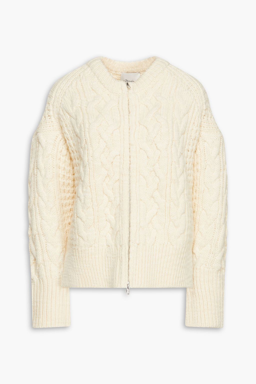 Cable knit wool cardigan