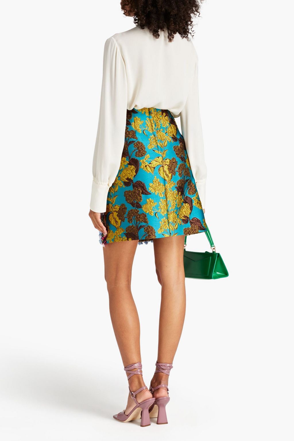 DOLCE & GABBANA Embellished metallic cloqué mini skirt