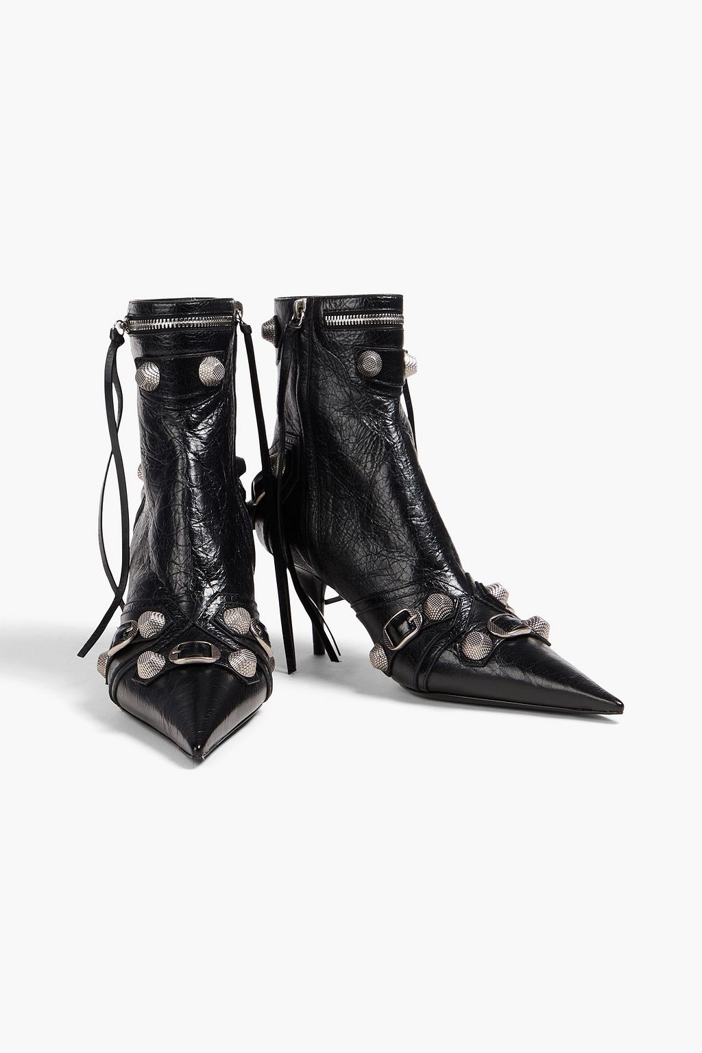 BALENCIAGA بوت بطول الكاحل «كاجولي» مصنوع من الجلد المُحبّب بتصميم مزركش