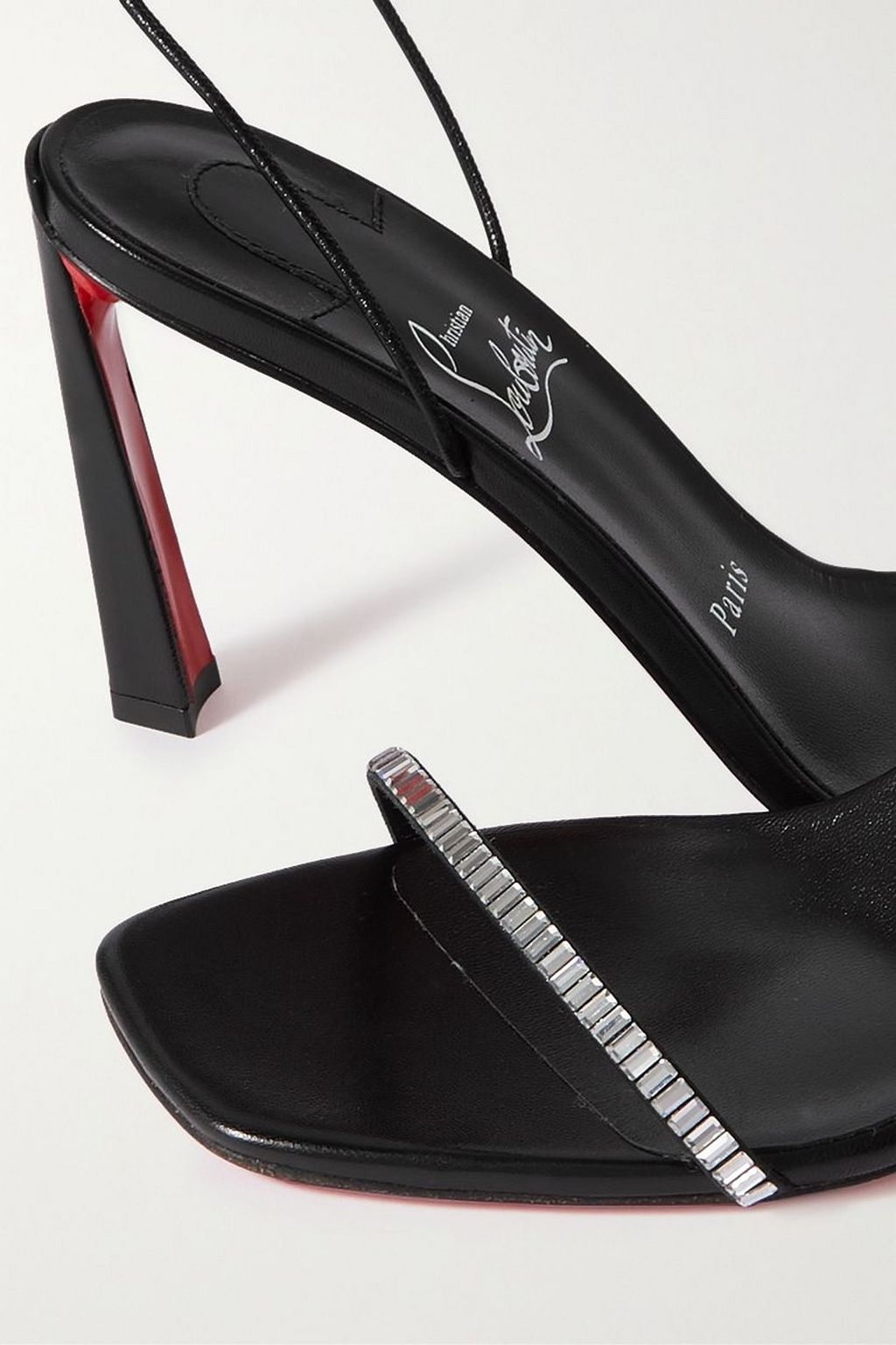 CHRISTIAN LOUBOUTIN Condora Lacestrass 85 crystal-embellished leather sandals