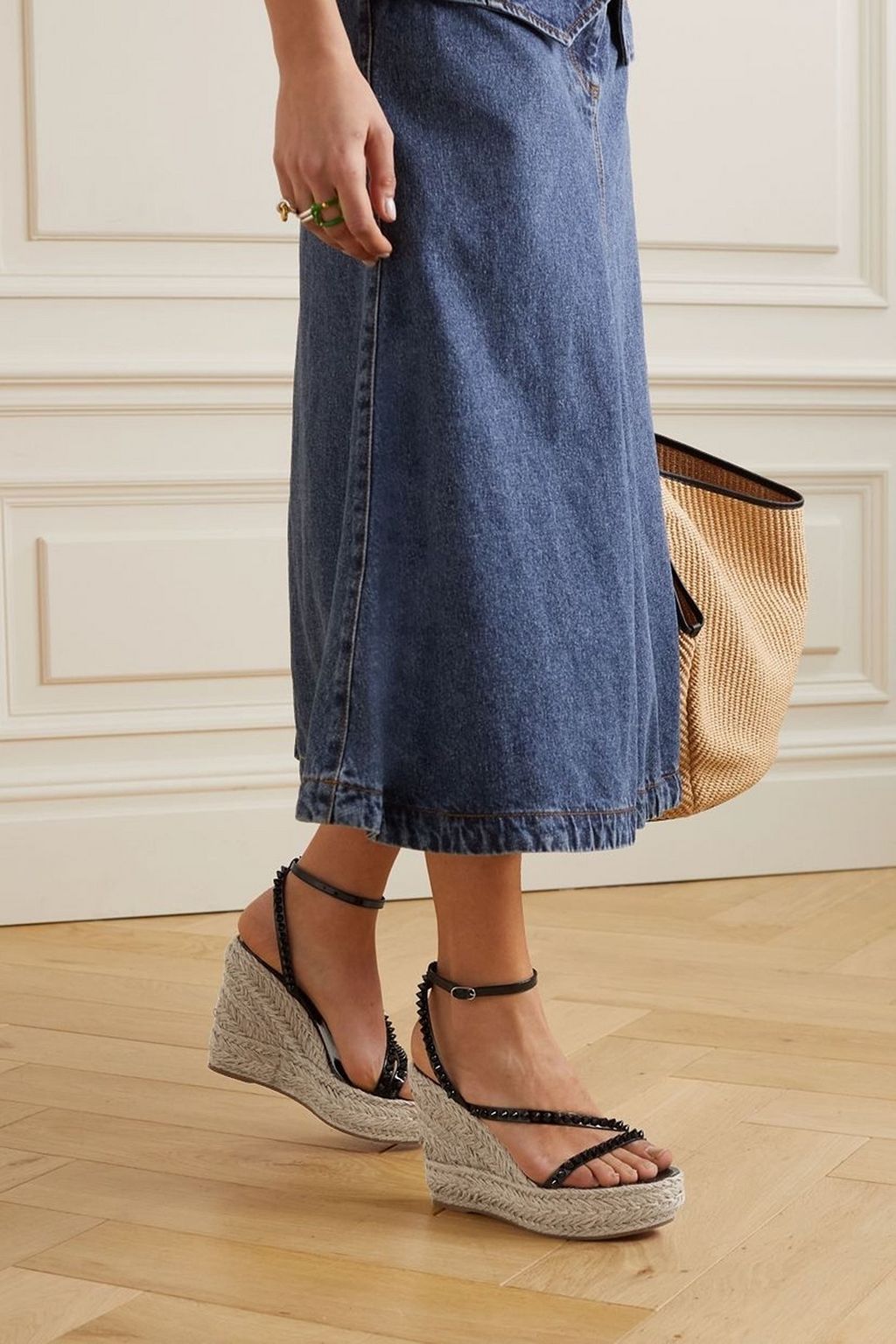 Christian Louboutin Mafaldina Zeppa 120 studded patent