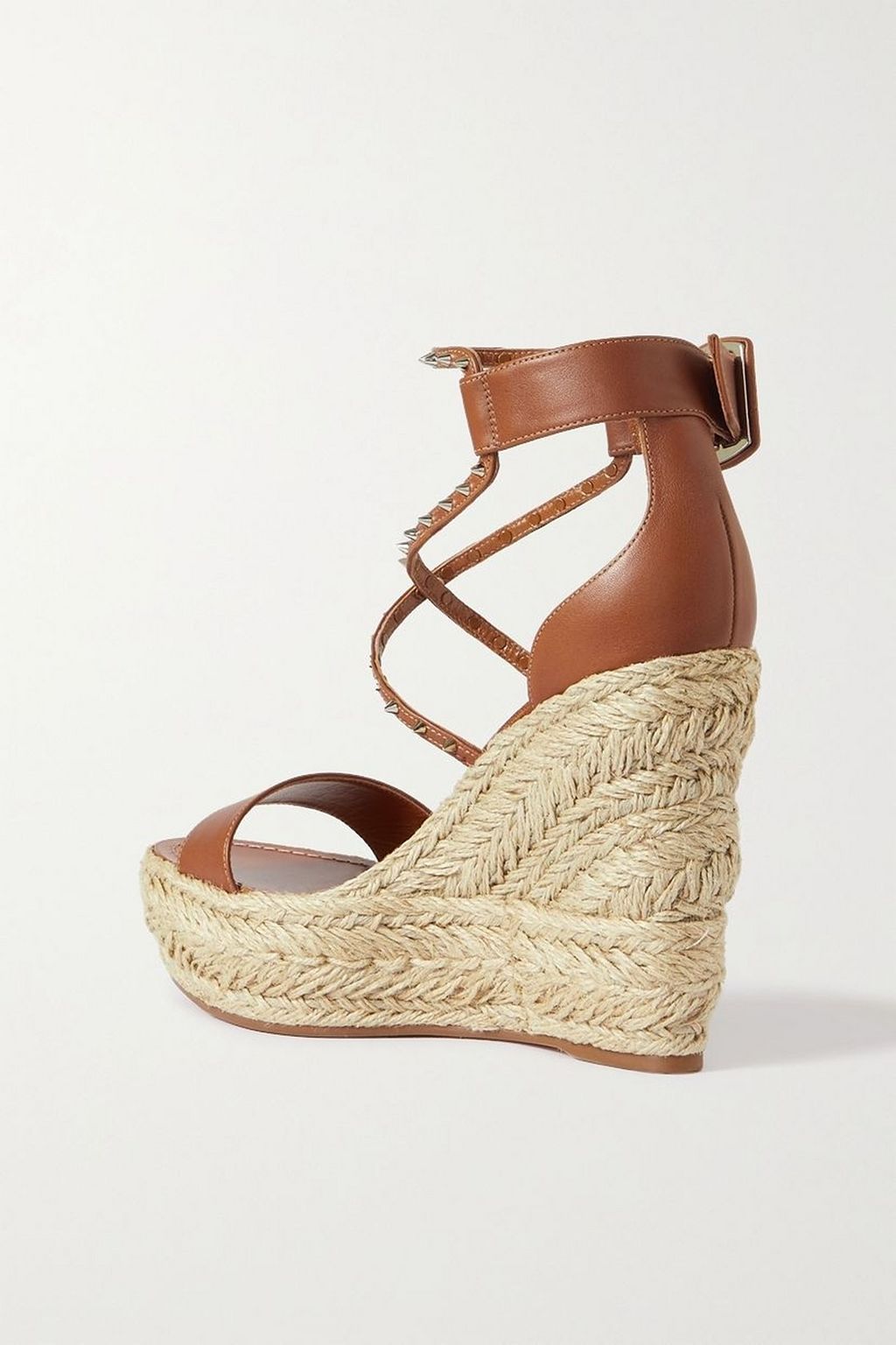 CHRISTIAN LOUBOUTIN Chocazeppa 120 studded leather espadrille wedge sandals