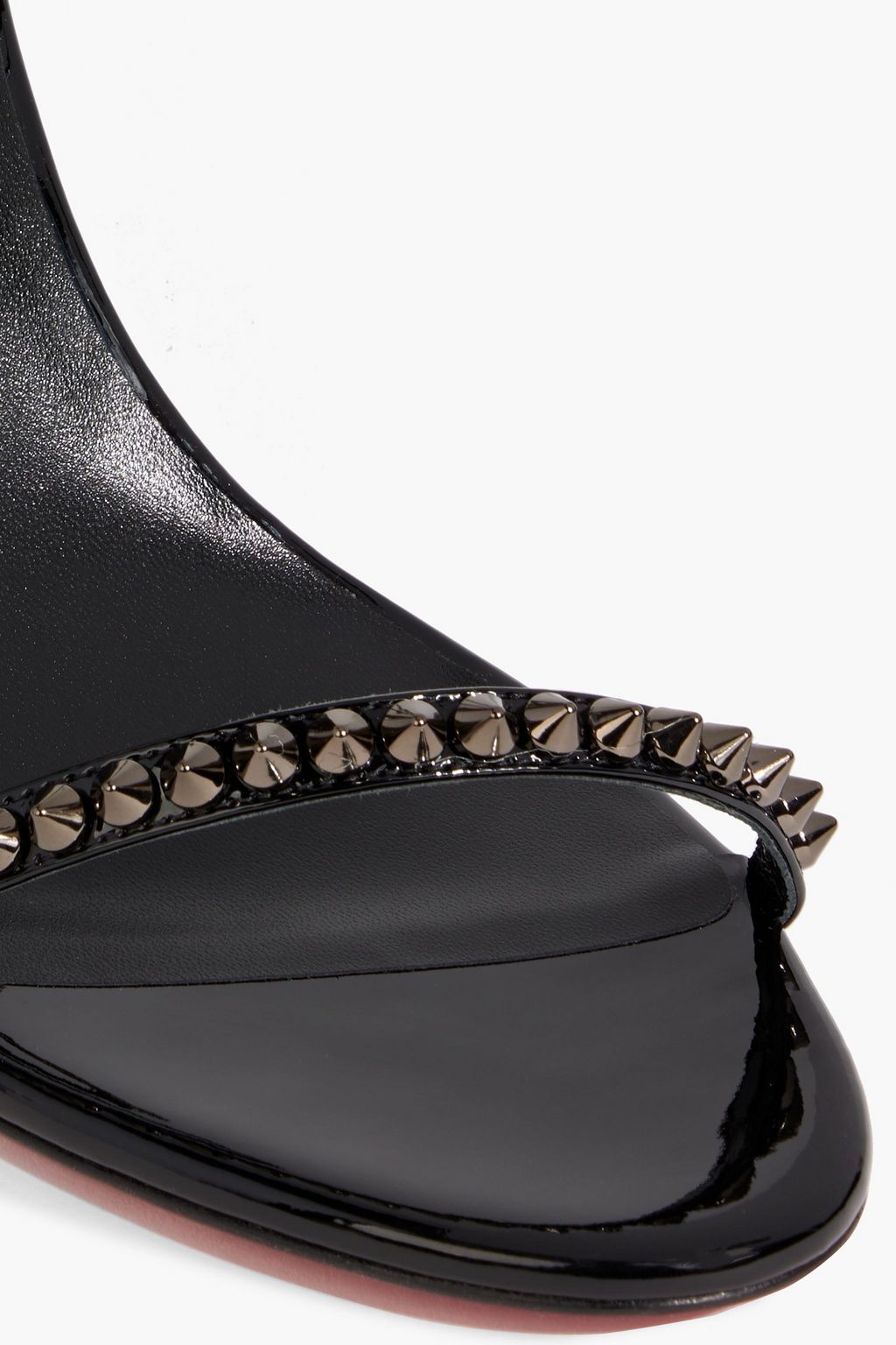 CHRISTIAN LOUBOUTIN So Me 85 studded patent-leather wedge sandals