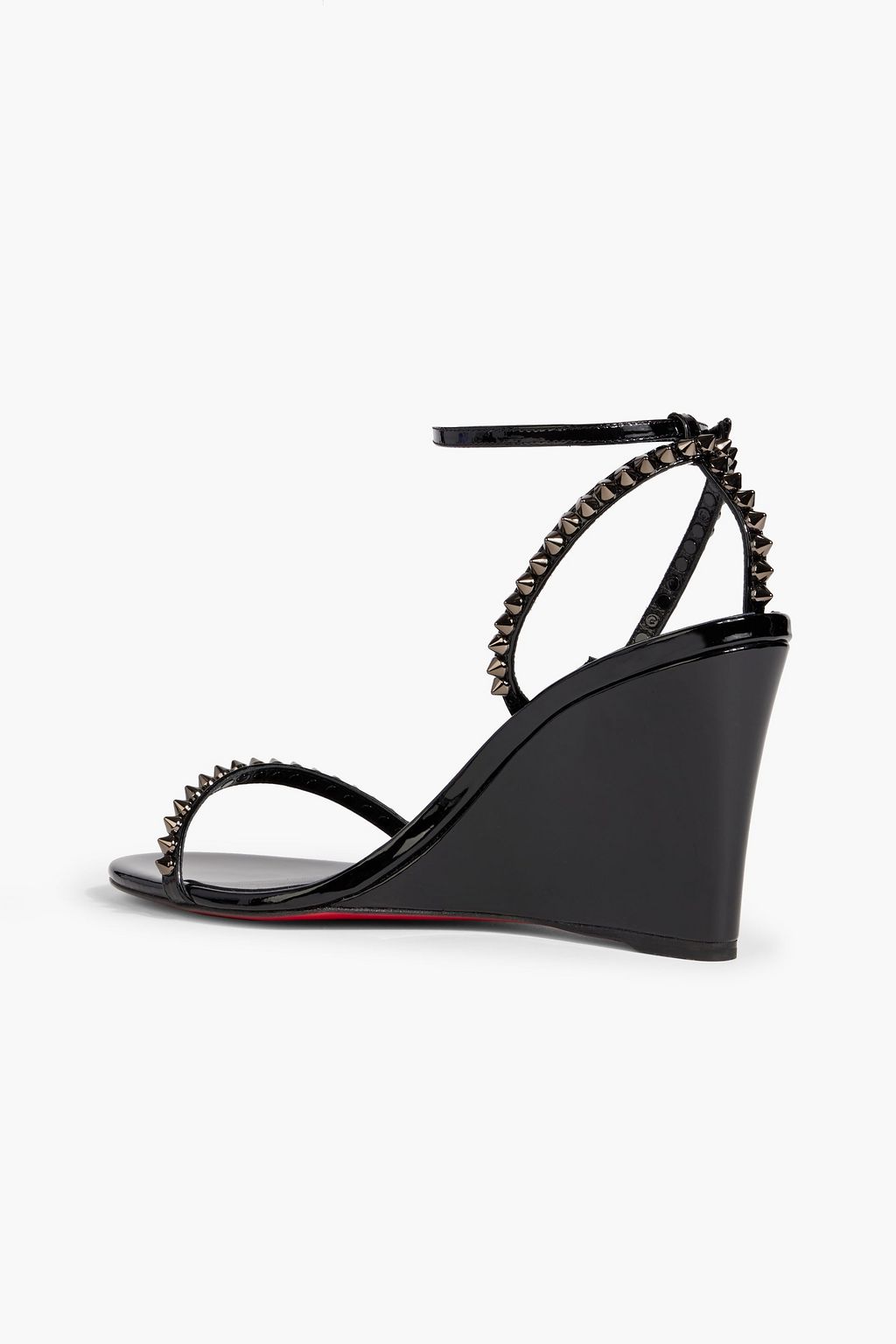 CHRISTIAN LOUBOUTIN So Me 85 studded patent-leather wedge sandals