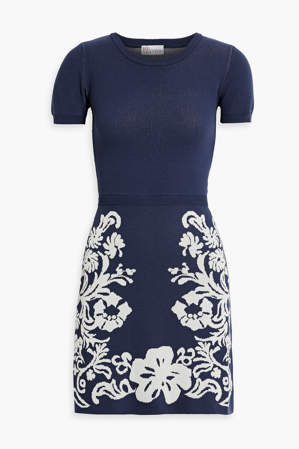 Red Valentino Jacquard knit Mini Dress In Navy ModeSens