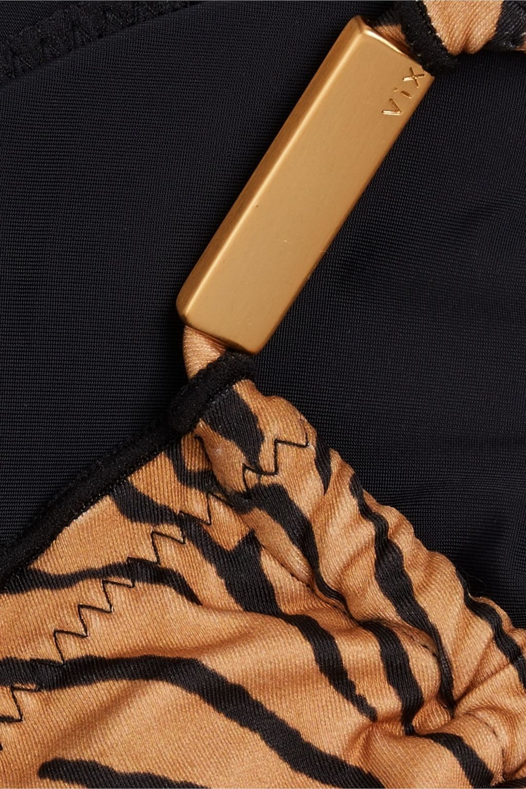 VIX PAULA HERMANNY Ruffle-trimmed tiger-print triangle bikini top