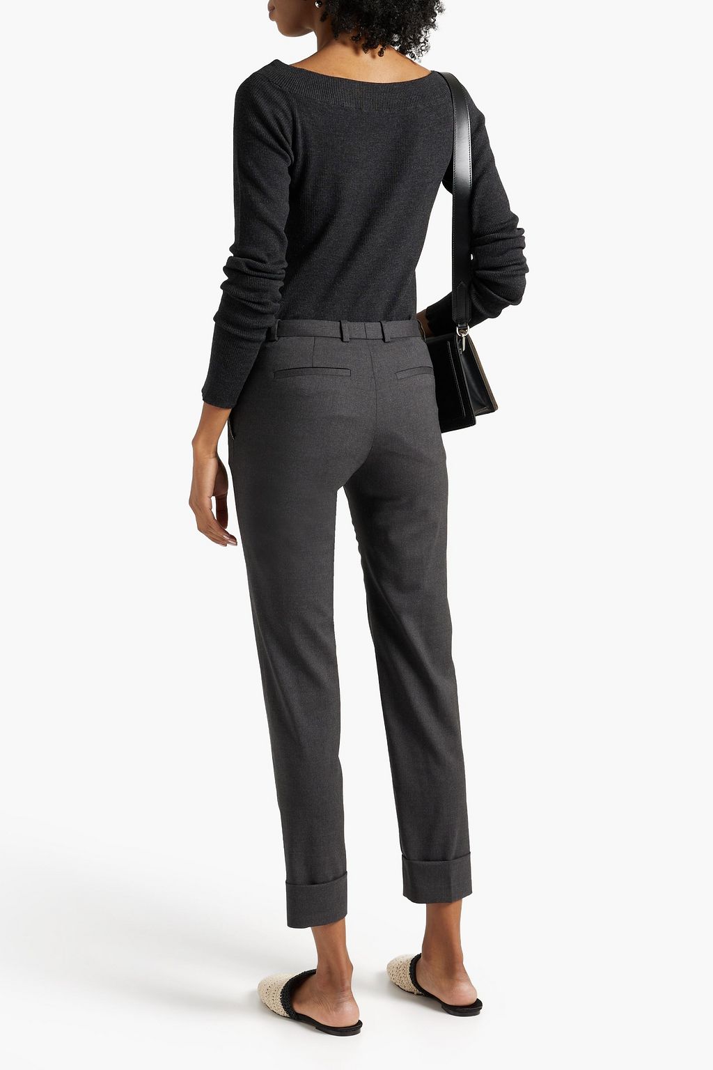 FABIANA FILIPPI Cropped beadembellished merino woolblend slimleg