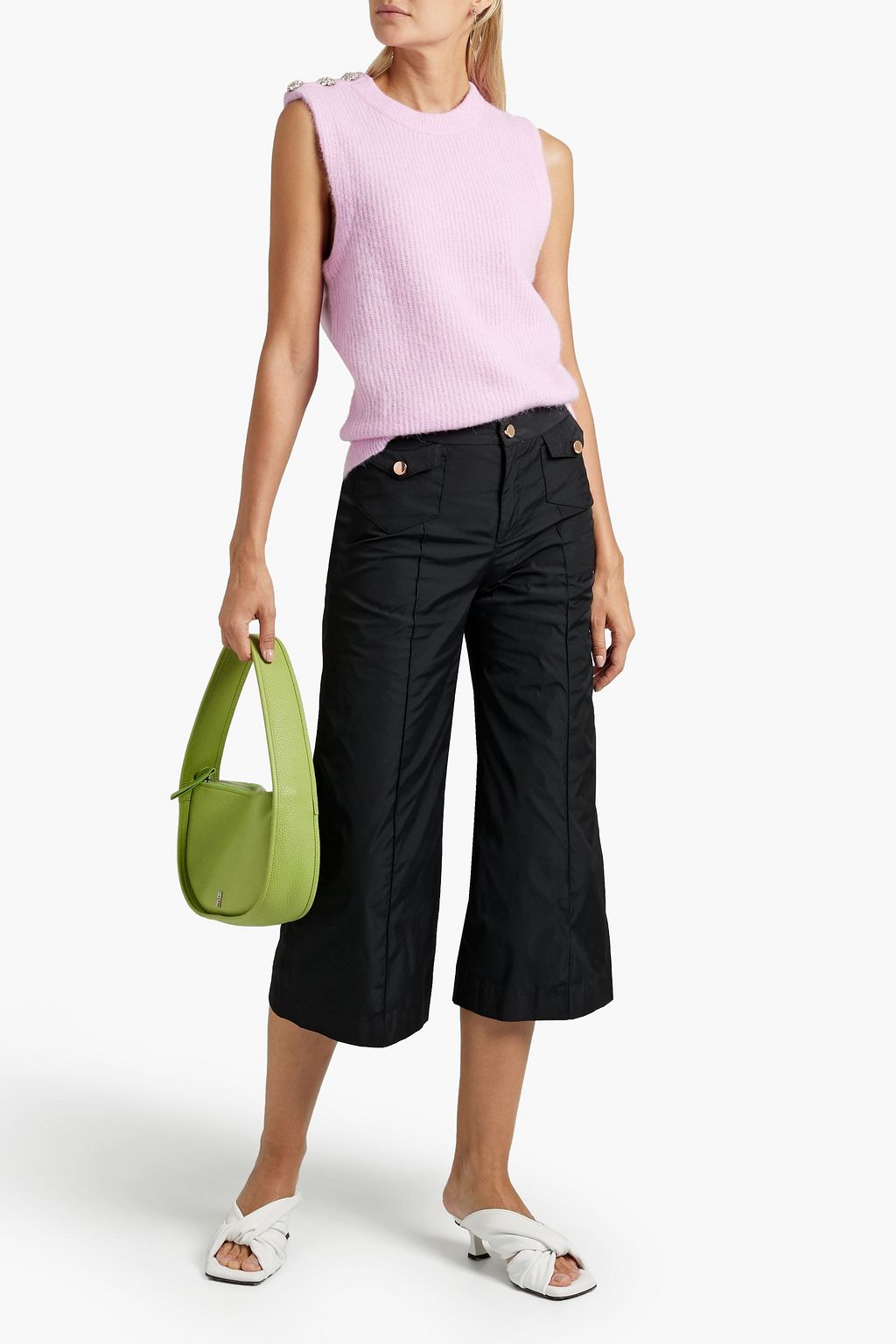 REDVALENTINO Cropped twill wide-leg pants