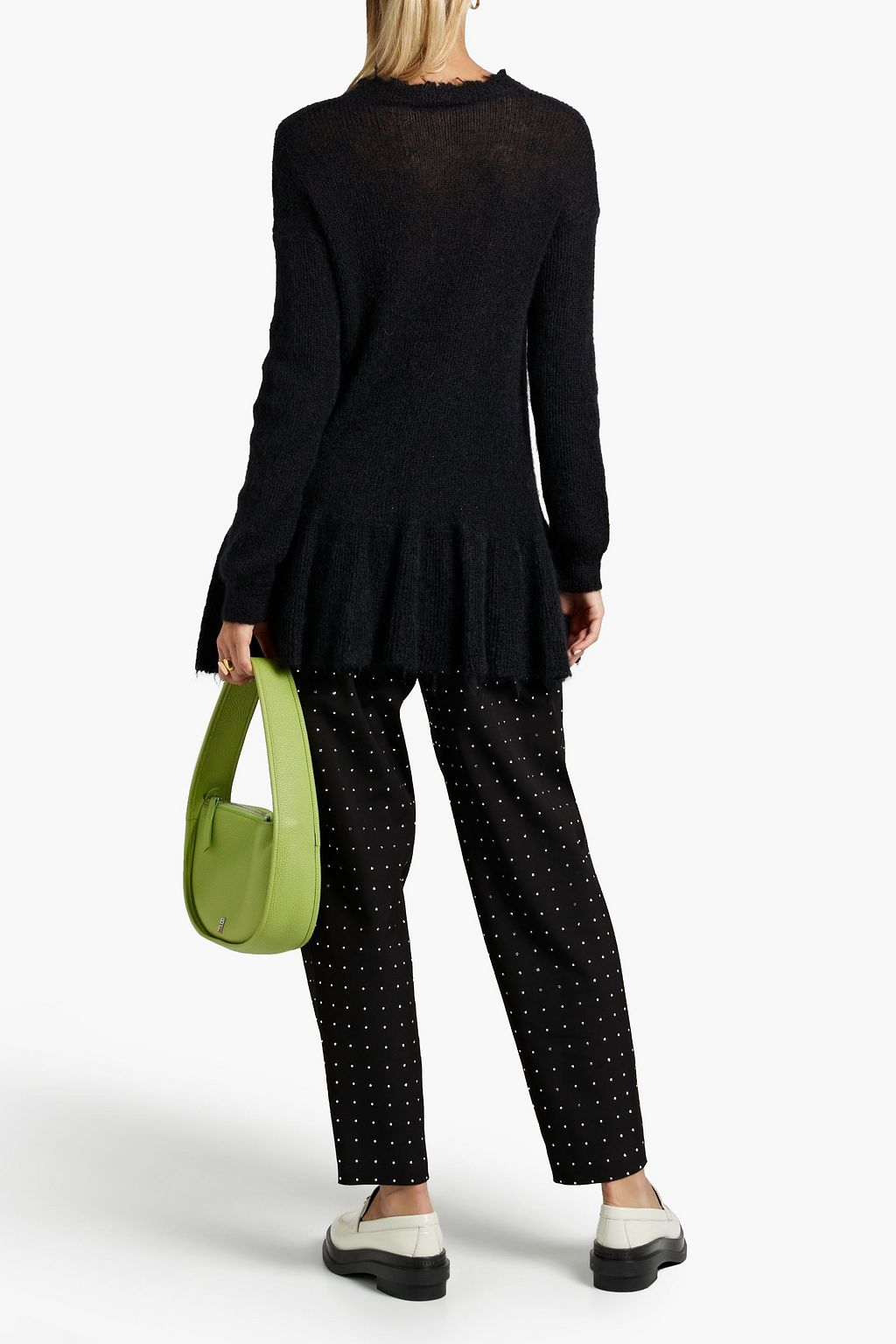 REDVALENTINO Ruffled mohair-blend sweater