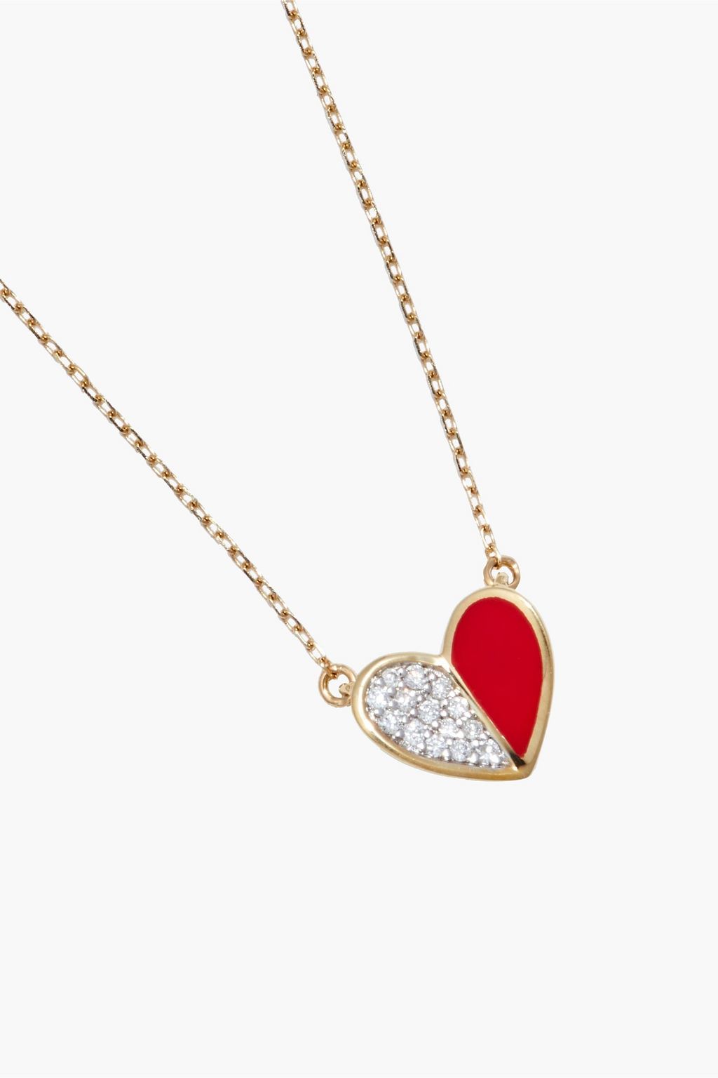 ADINA REYTER 14-karat gold, diamond and enamel necklace