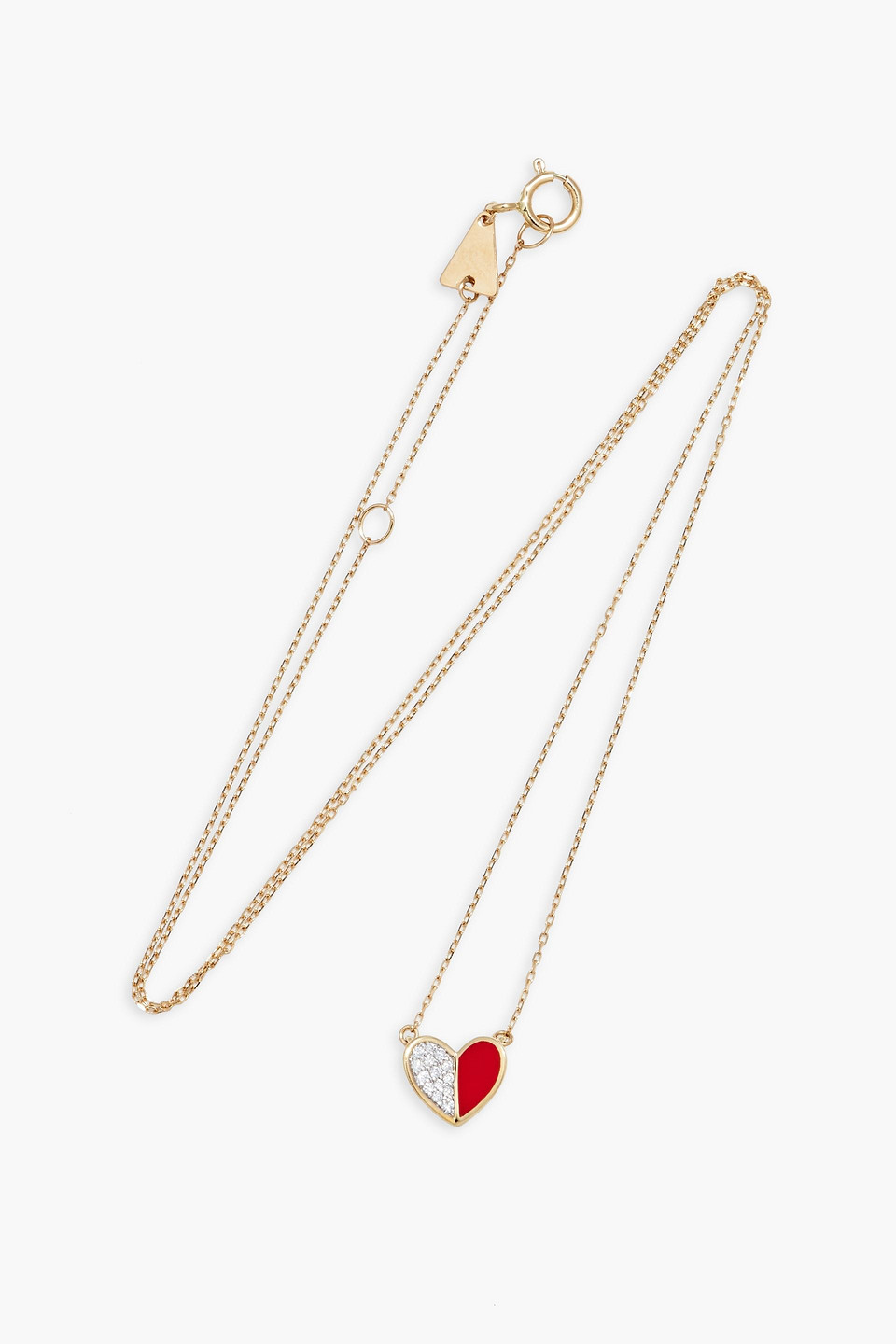 Adina Reyter 14-karat Gold, Diamond And Enamel Necklace