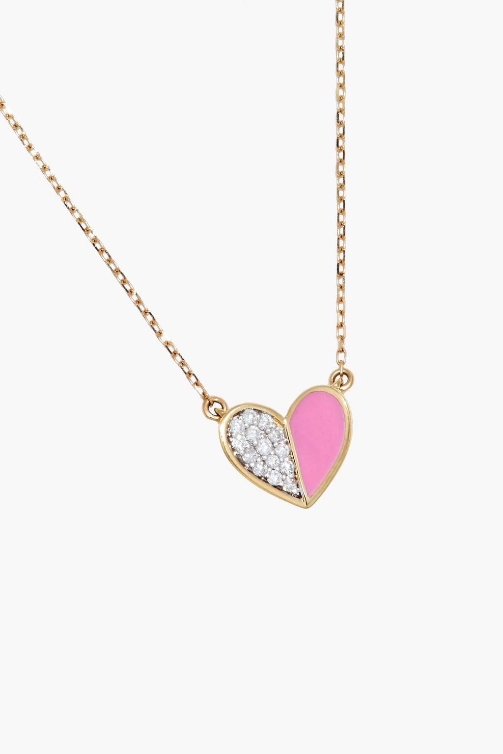 ADINA REYTER 14-karat gold, diamond and enamel necklace