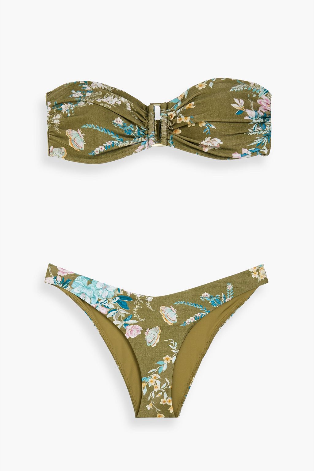 Army green bandeau bikini Clearance