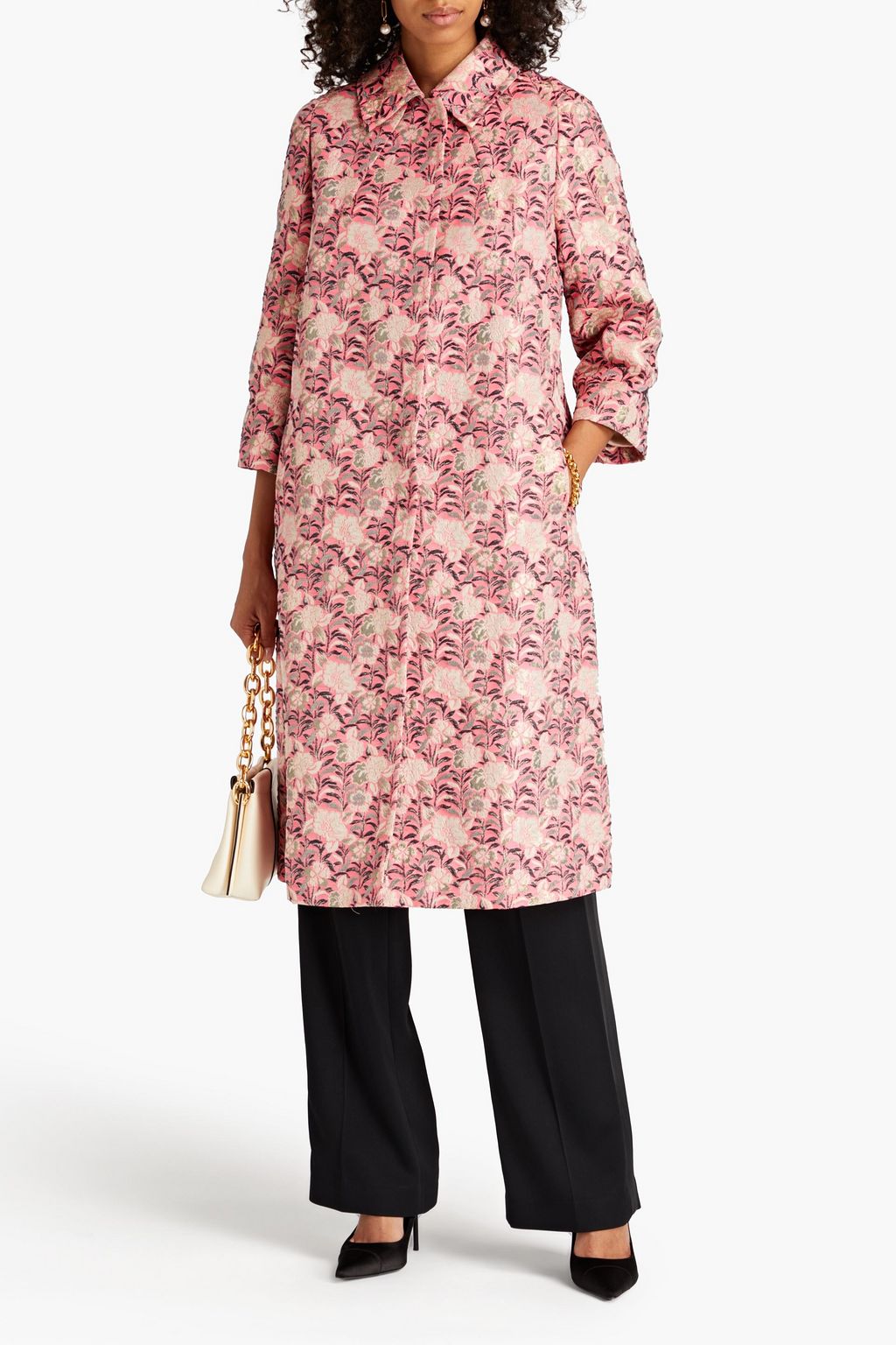 DOLCE & GABBANA Metallic floral-jacquard coat
