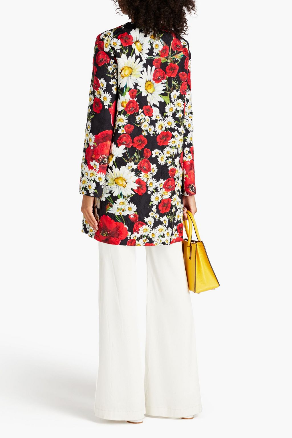 DOLCE & GABBANA Floral-print cotton-blend jacquard coat
