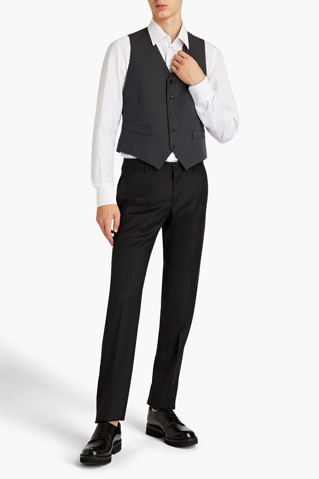LEMAIRE Paneled twill and satin waistcoat