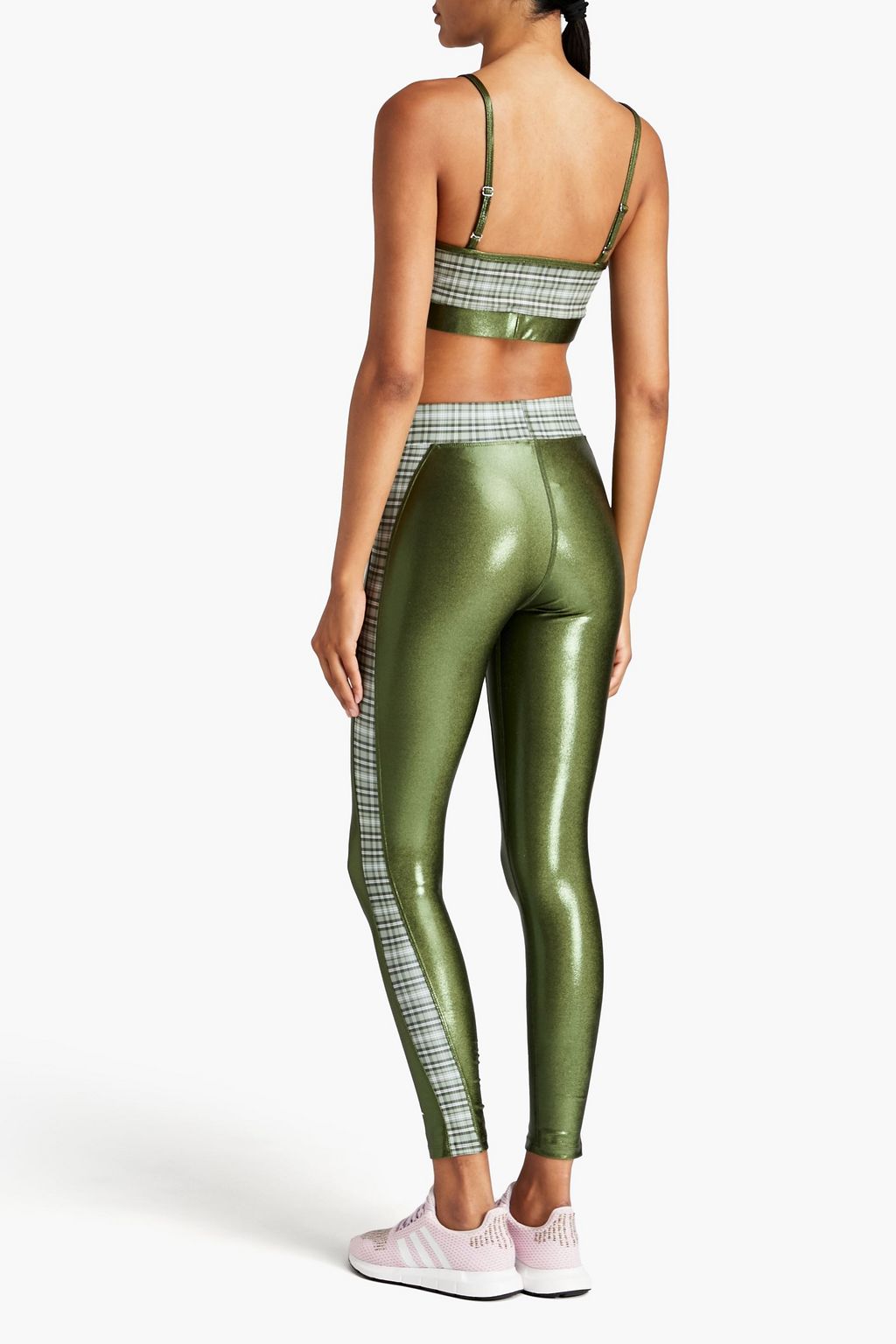 HEROINE SPORT Checked stretch sports bra
