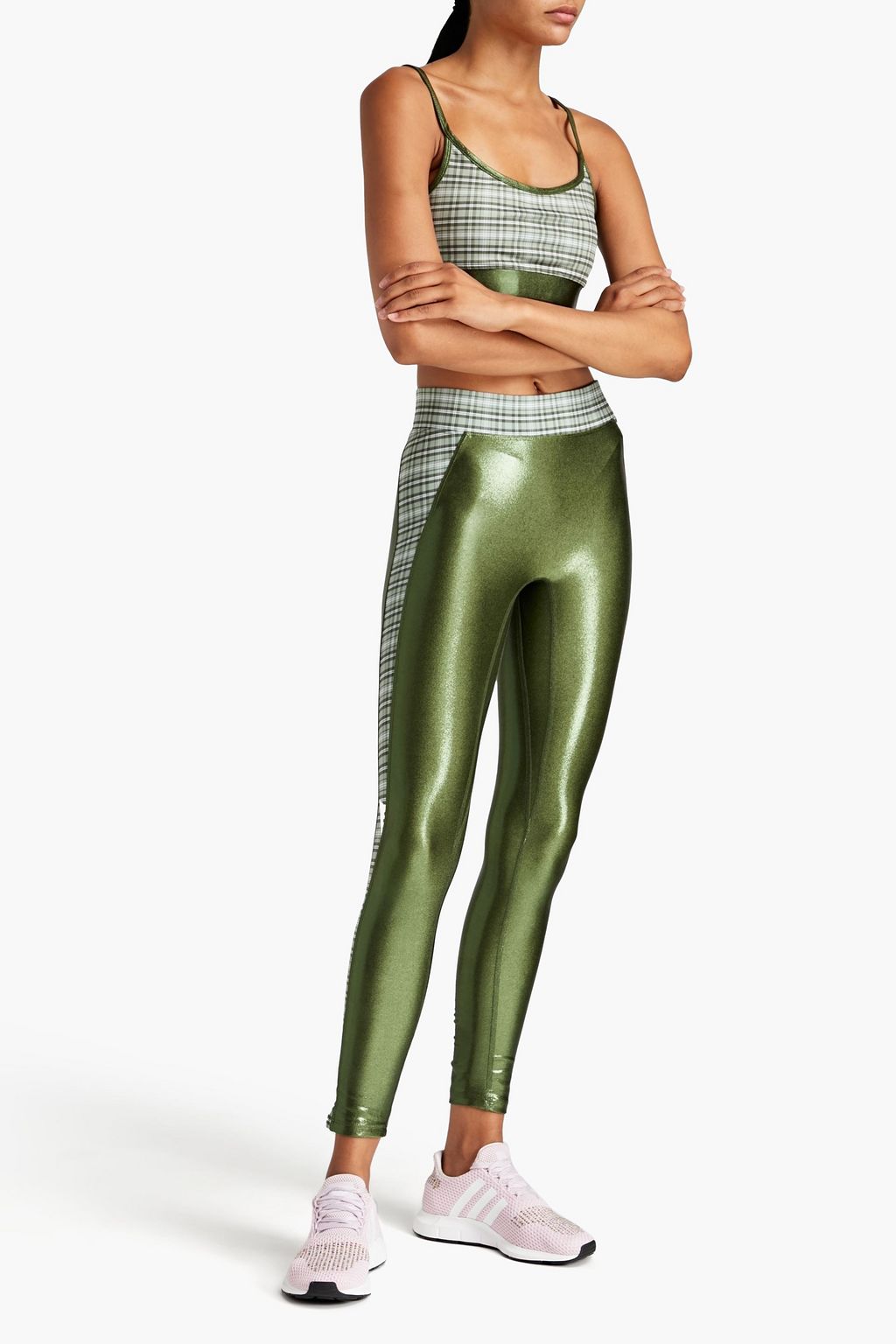 HEROINE SPORT Checked stretch sports bra