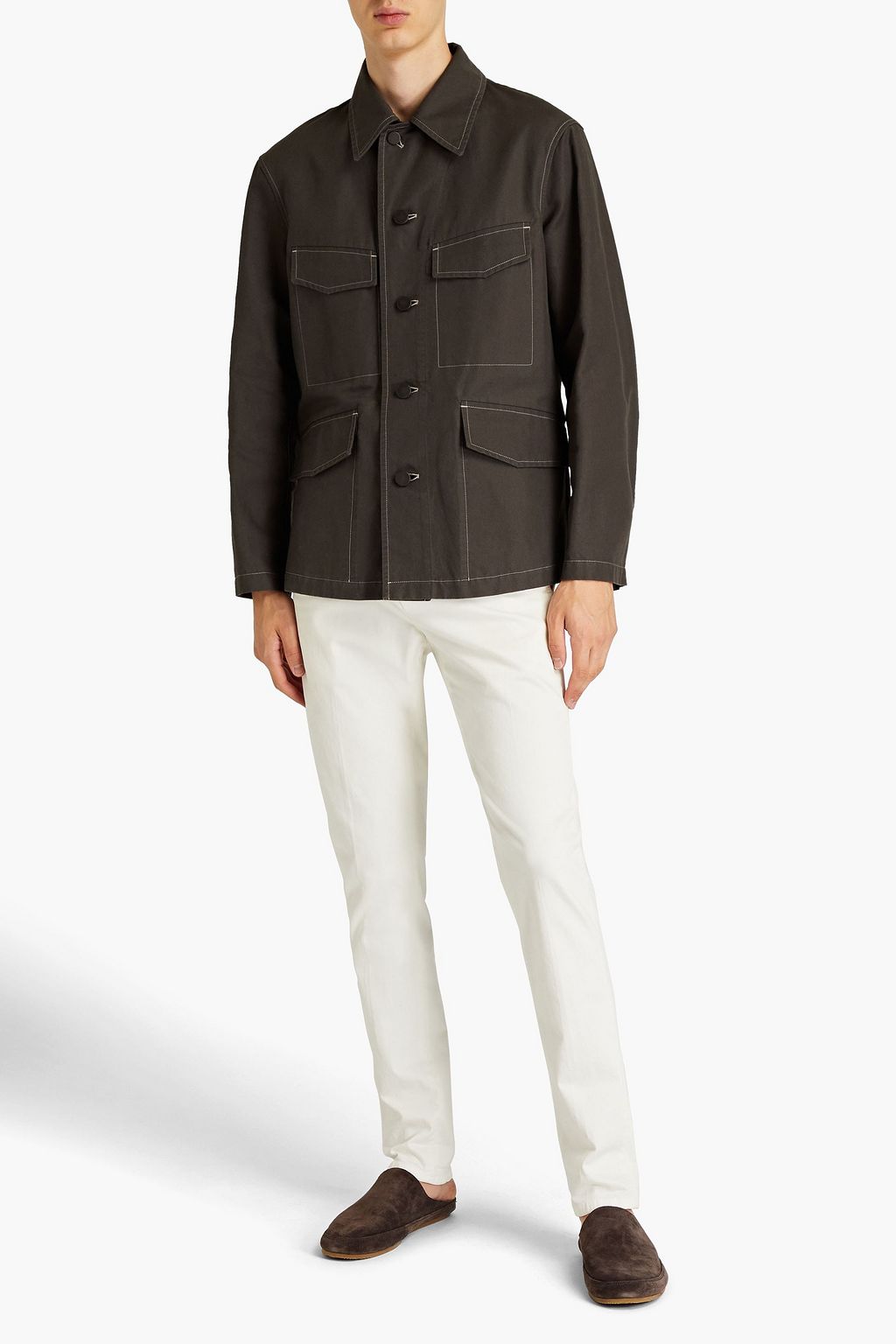 LEMAIRE Cotton and linen-blend canvas jacket