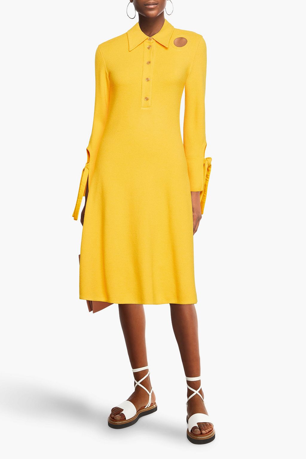 3.1 PHILLIP LIM Cutout wool-blend midi shirt dress