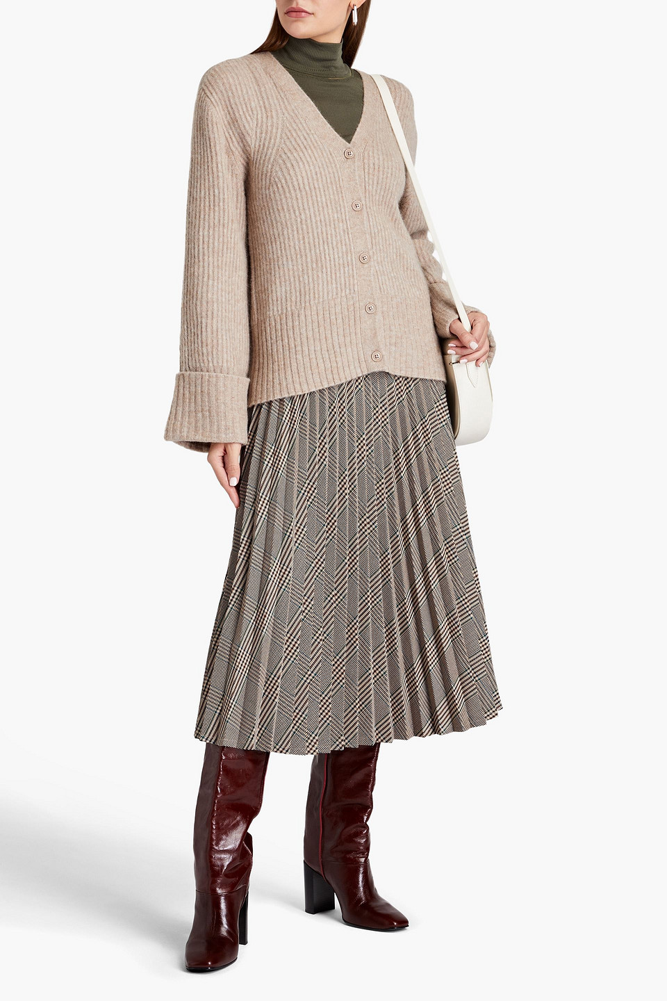  3.1 Phillip Lim - Cardigan Aus Gebürstetem Rippstrick - Neutral - Xs 