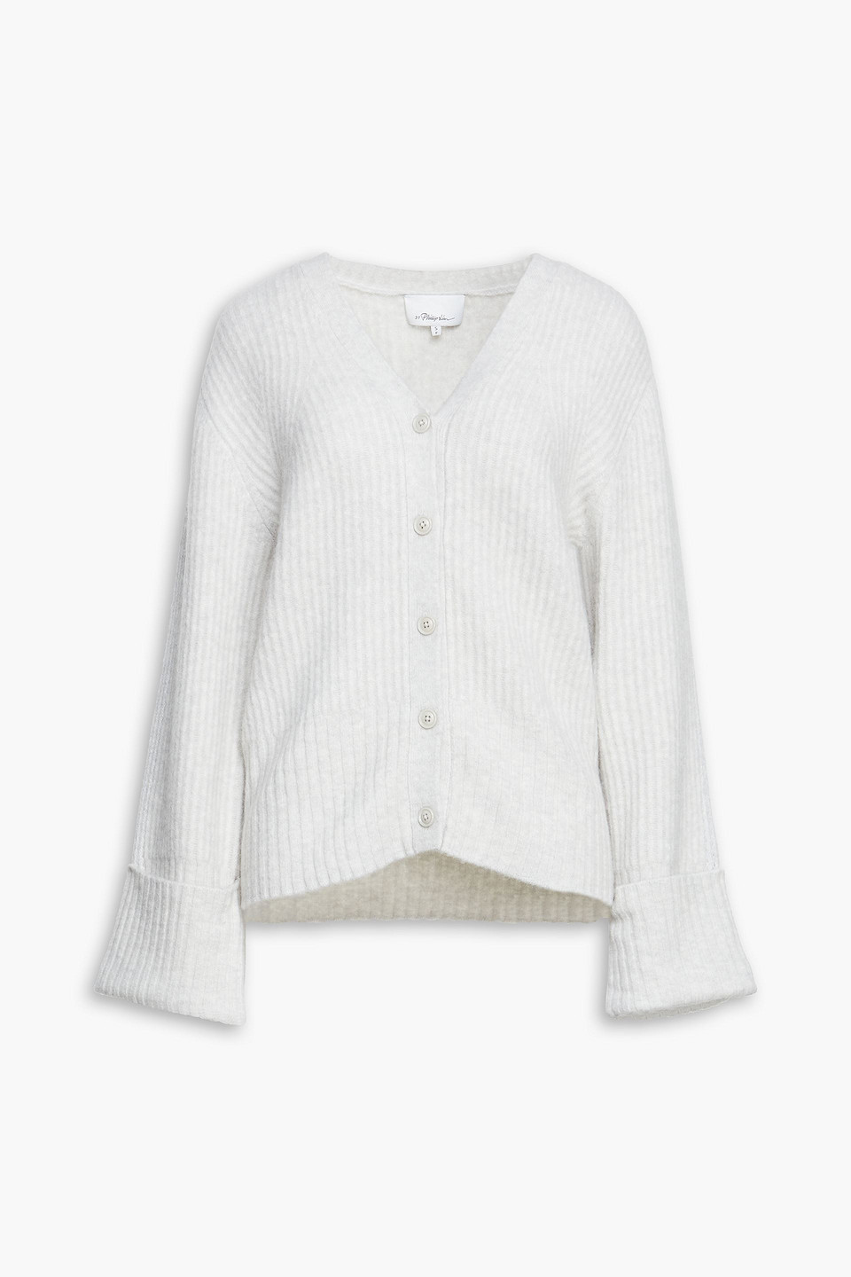 3.1 Phillip Lim Brushed Ribbed-knit Cardigan In Gray