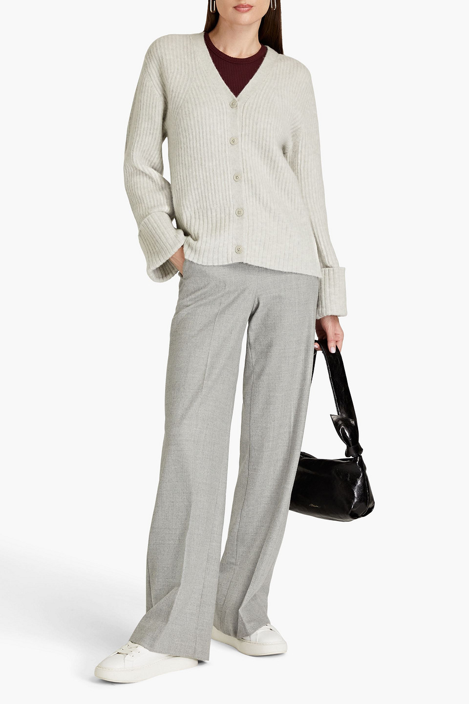 3.1 Phillip Lim - Cardigan Aus Gebürstetem Rippstrick - Grau - Xs 