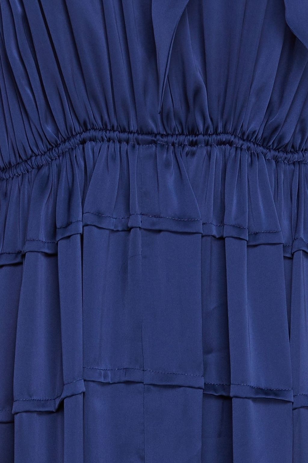 3.1 PHILLIP LIM Asymmetric gathered pleated satin midi dress