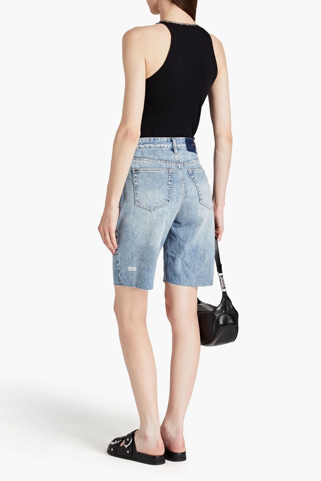 KSUBI Faded distressed denim shorts
