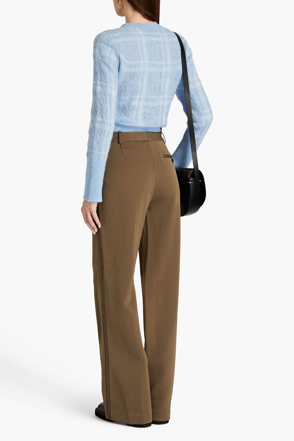 3.1 PHILLIP LIM Checked pointelle-knit alpaca-blend sweater | THE