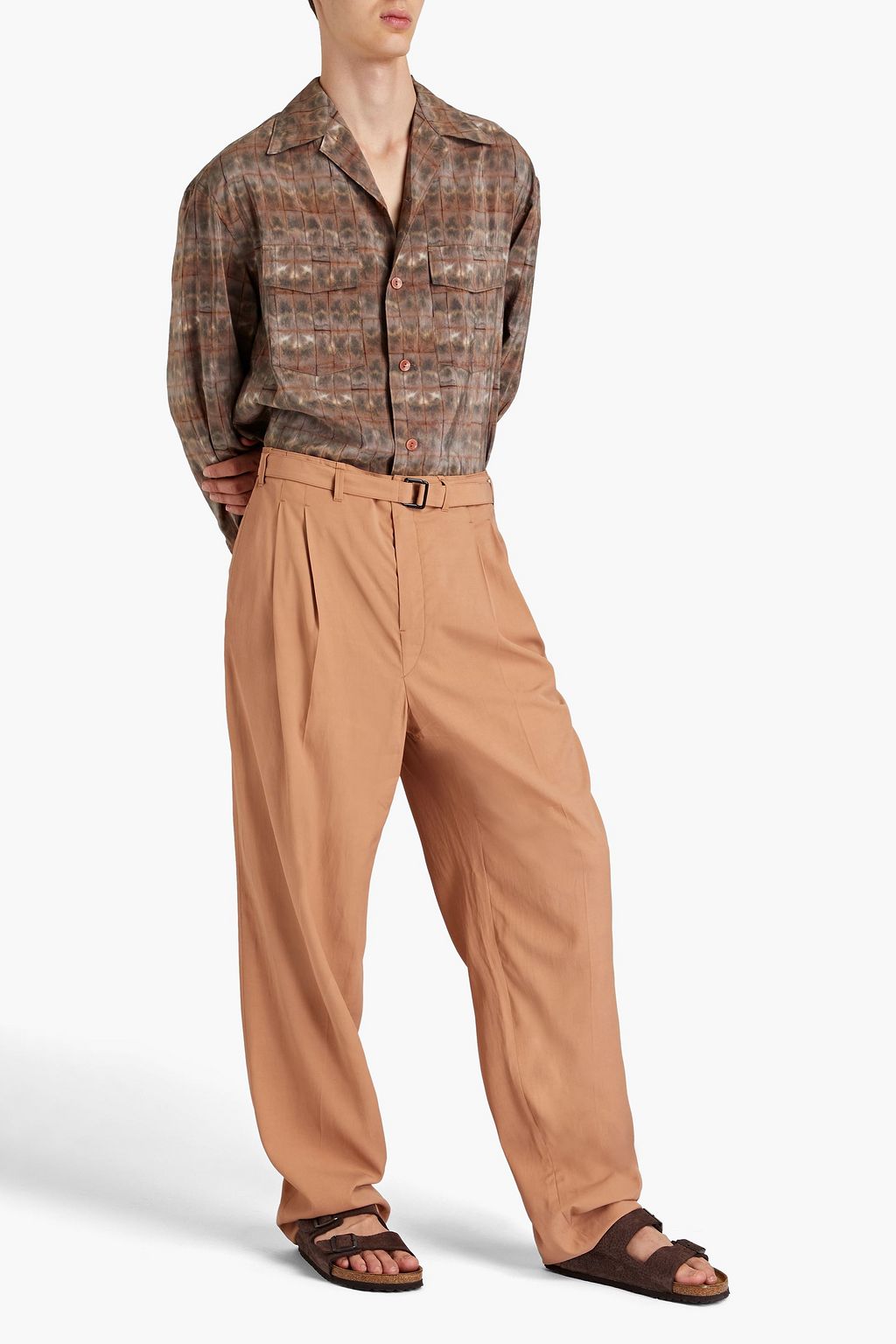 LEMAIRE Cotton and linen-blend pants