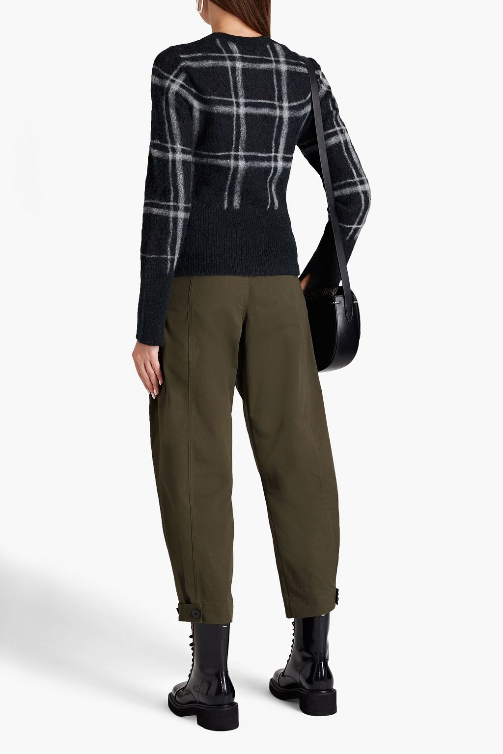 3.1 PHILLIP LIM Distressed checked alpaca-blend sweater