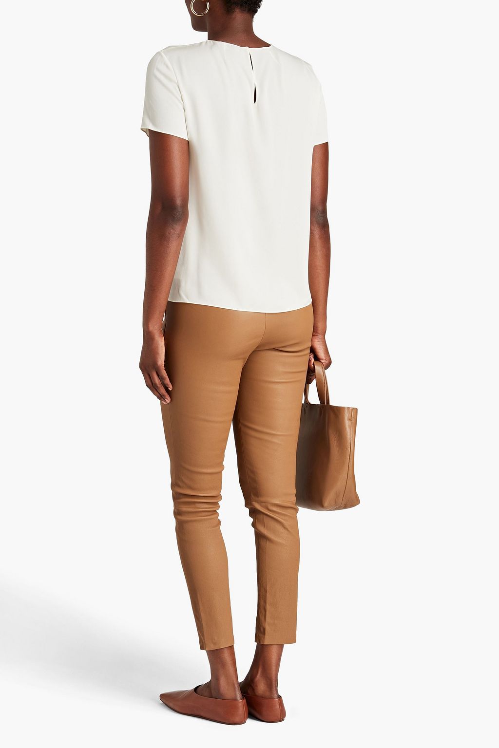 THEORY Silk-blend stretch-satin top