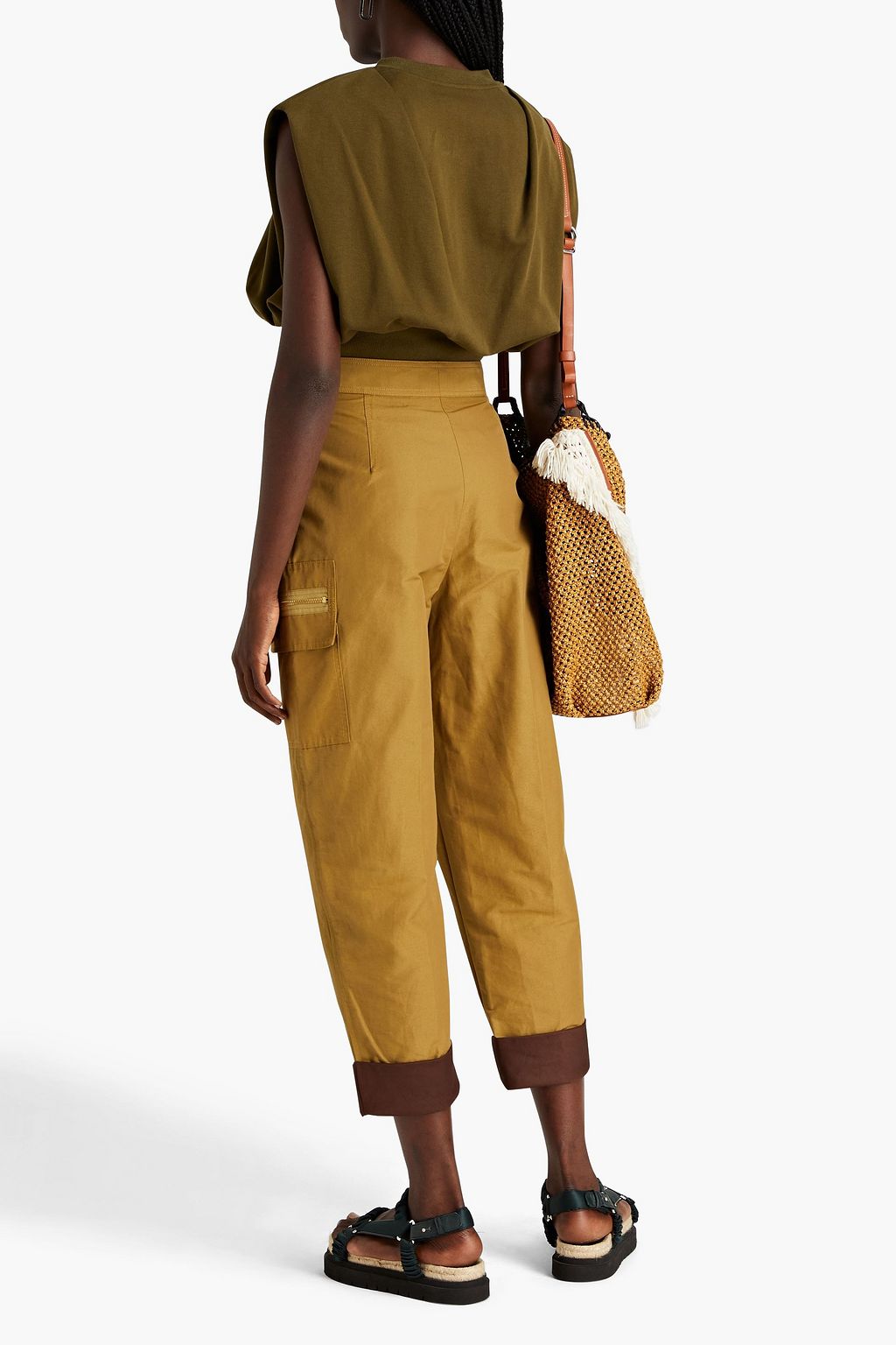 3.1 PHILLIP LIM بنطلون قصير من مزيج القطن بقصة مدببة