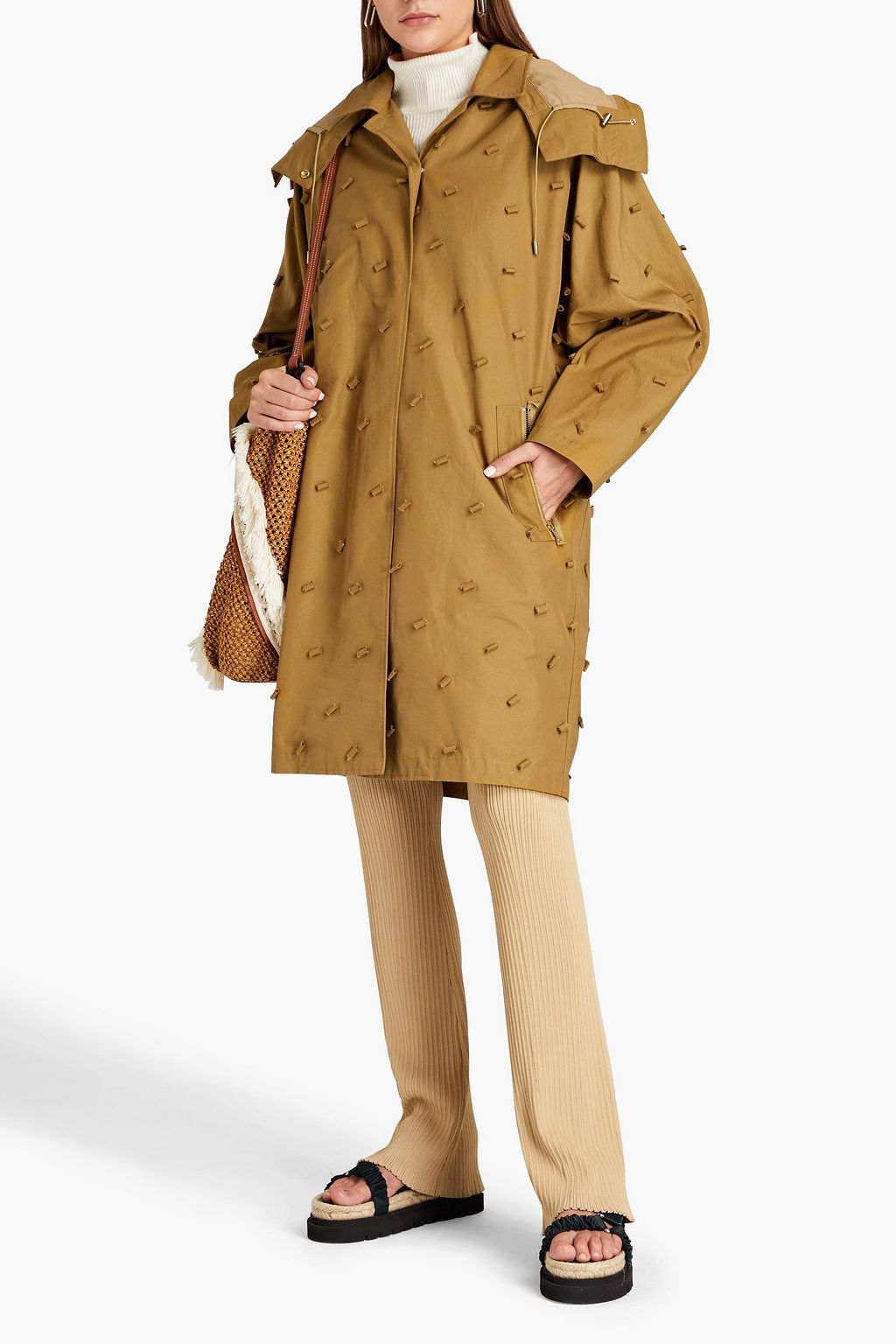 3.1 PHILLIP LIM Embellished cotton-blend shell hooded parka