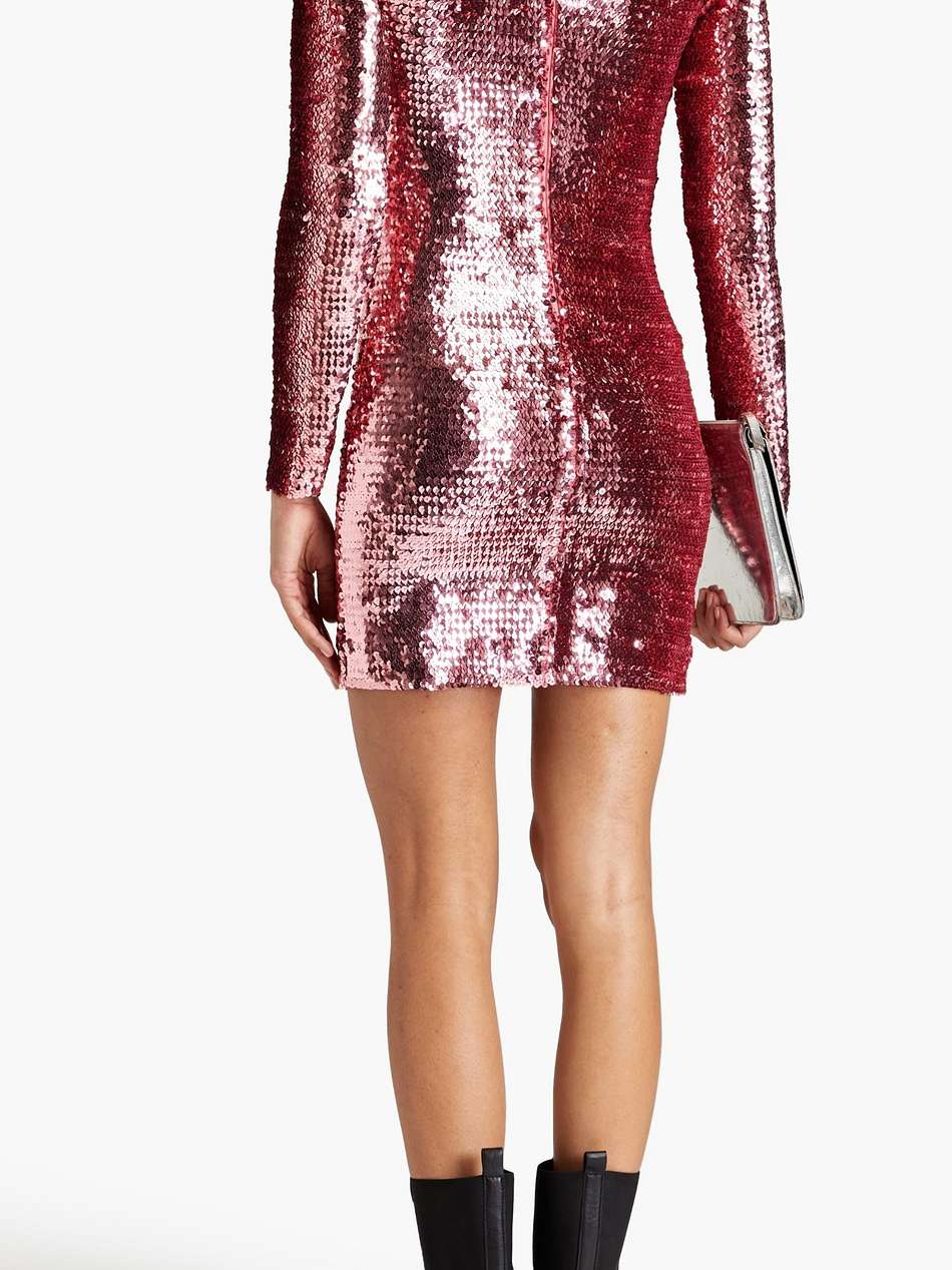 sequined stretch-knit mini dress
