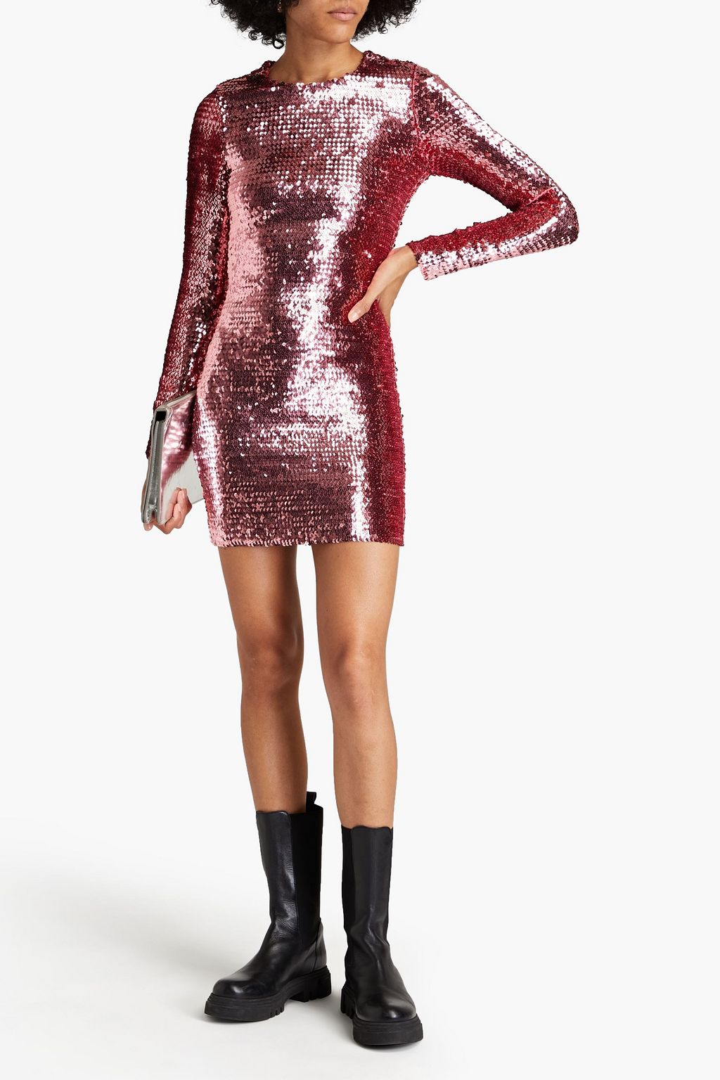 REDVALENTINO Sequined stretch-knit mini dress