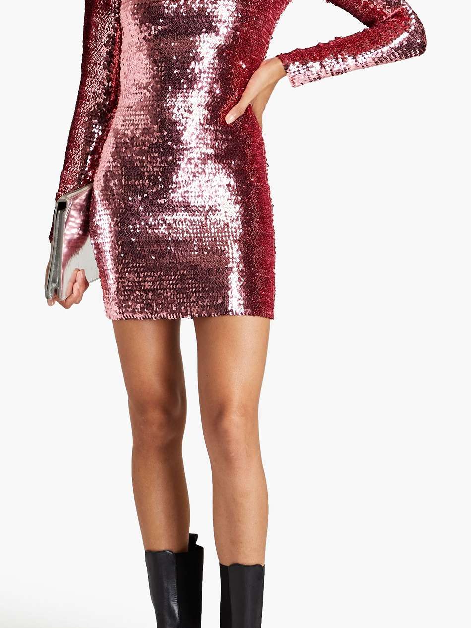 sequined stretch-knit mini dress
