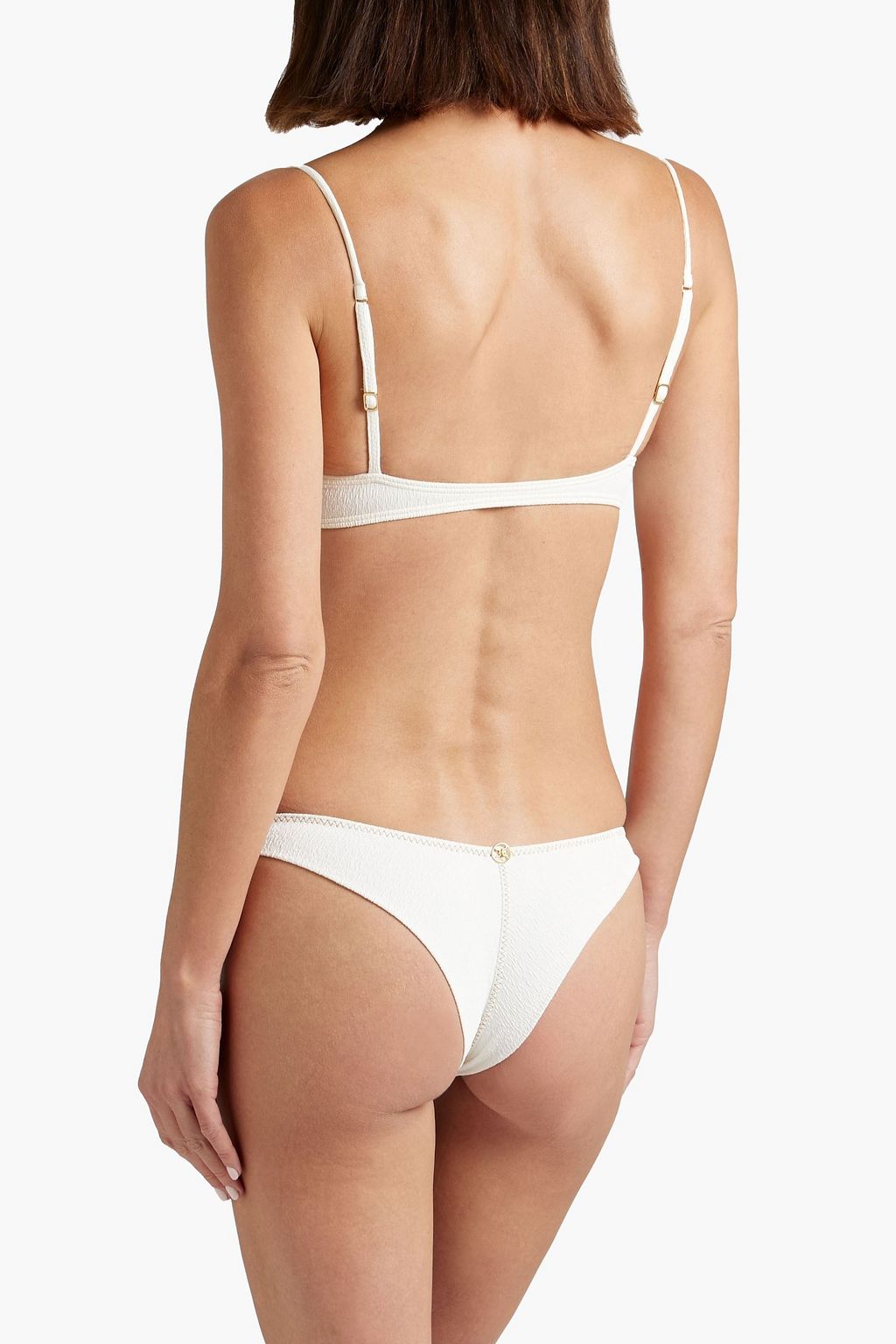 VIX PAULA HERMANNY Cloqué knotted bikini top