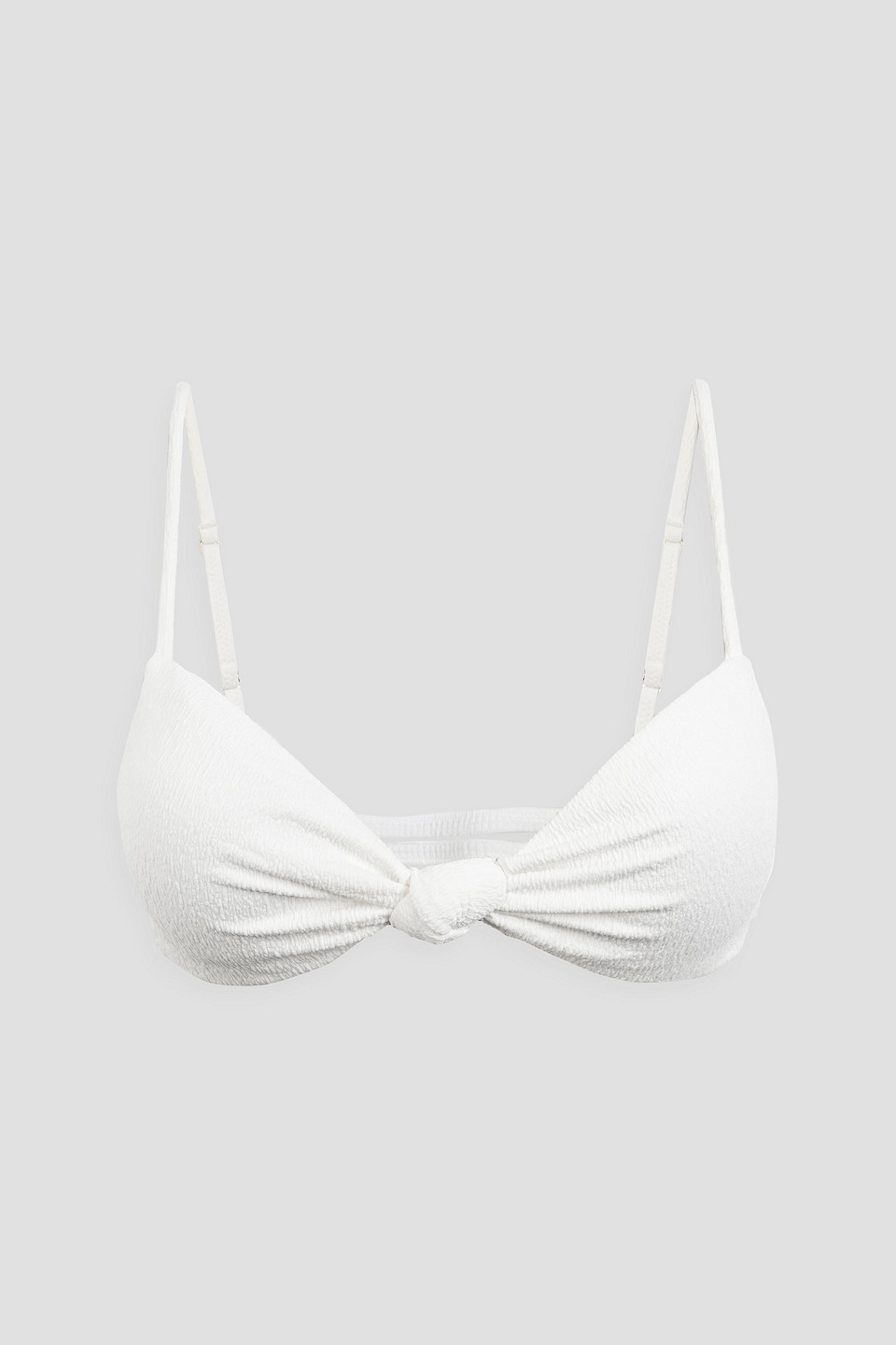 Cloqué knotted bikini top